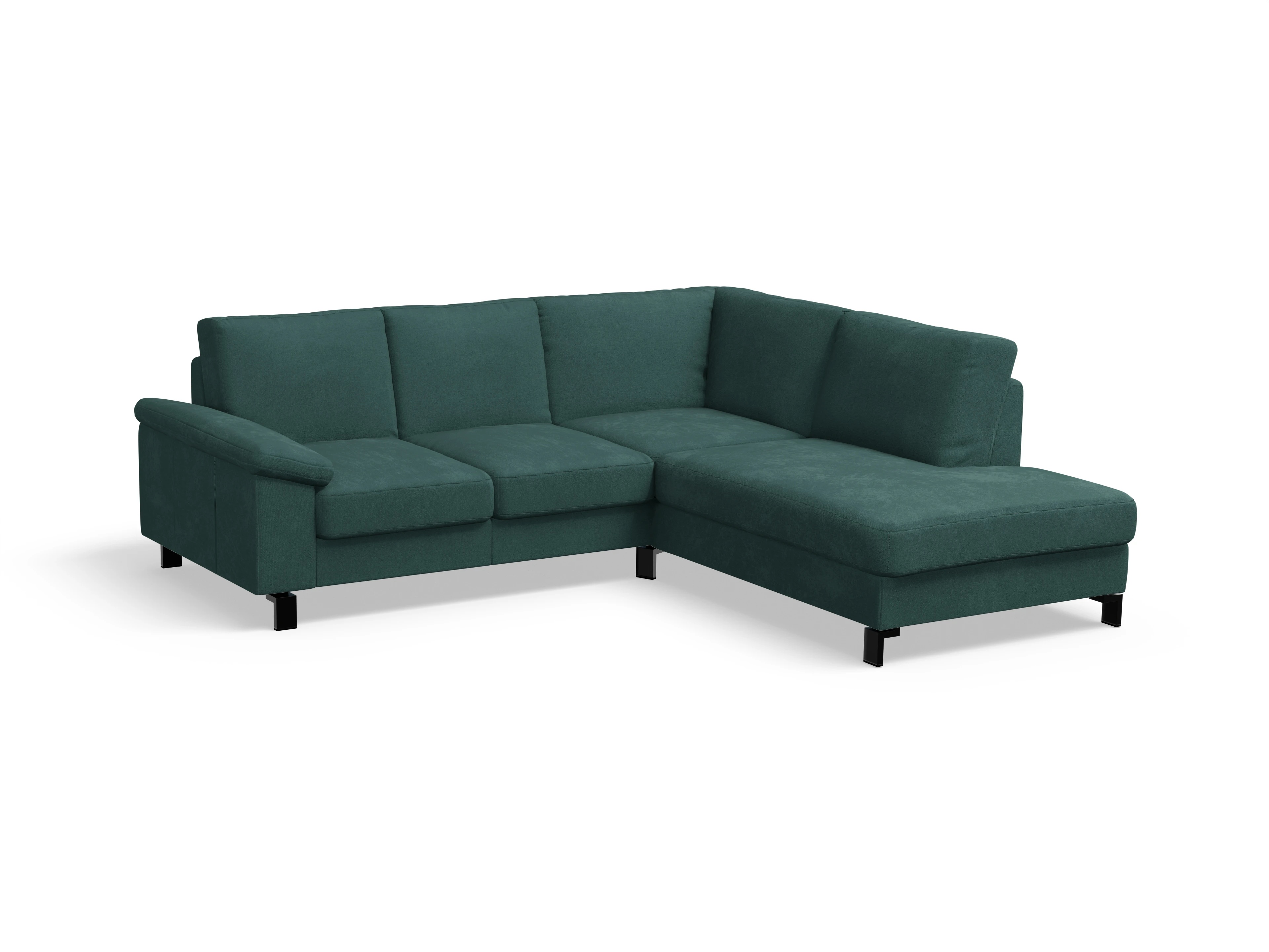 Casco Ecksofa UM Small R Ansicht des Produktes Casco 2.0 Ecksofa rechts Abschluss offen in Stoff Grün