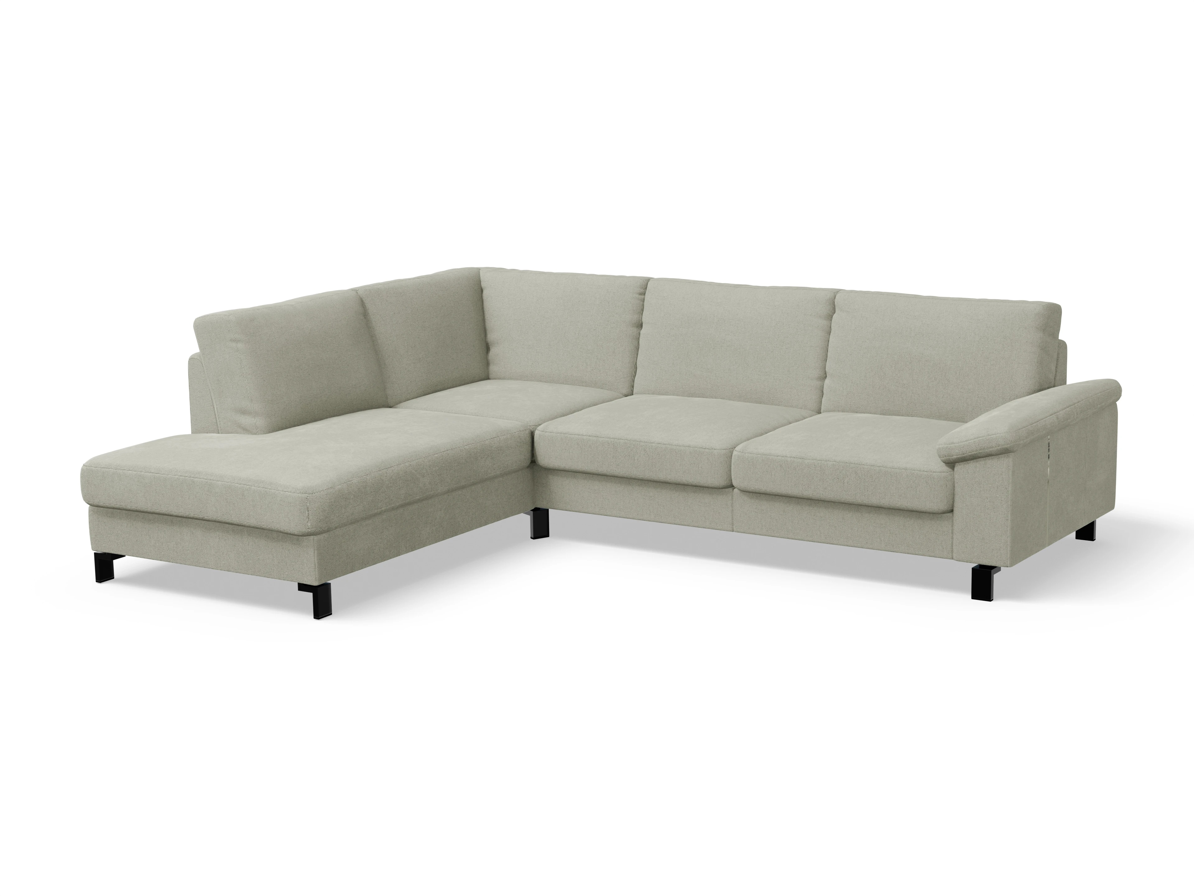 Ansicht des Produktes Casco 2.0 Ecksofa links Abschluss offen in Stoff Grau