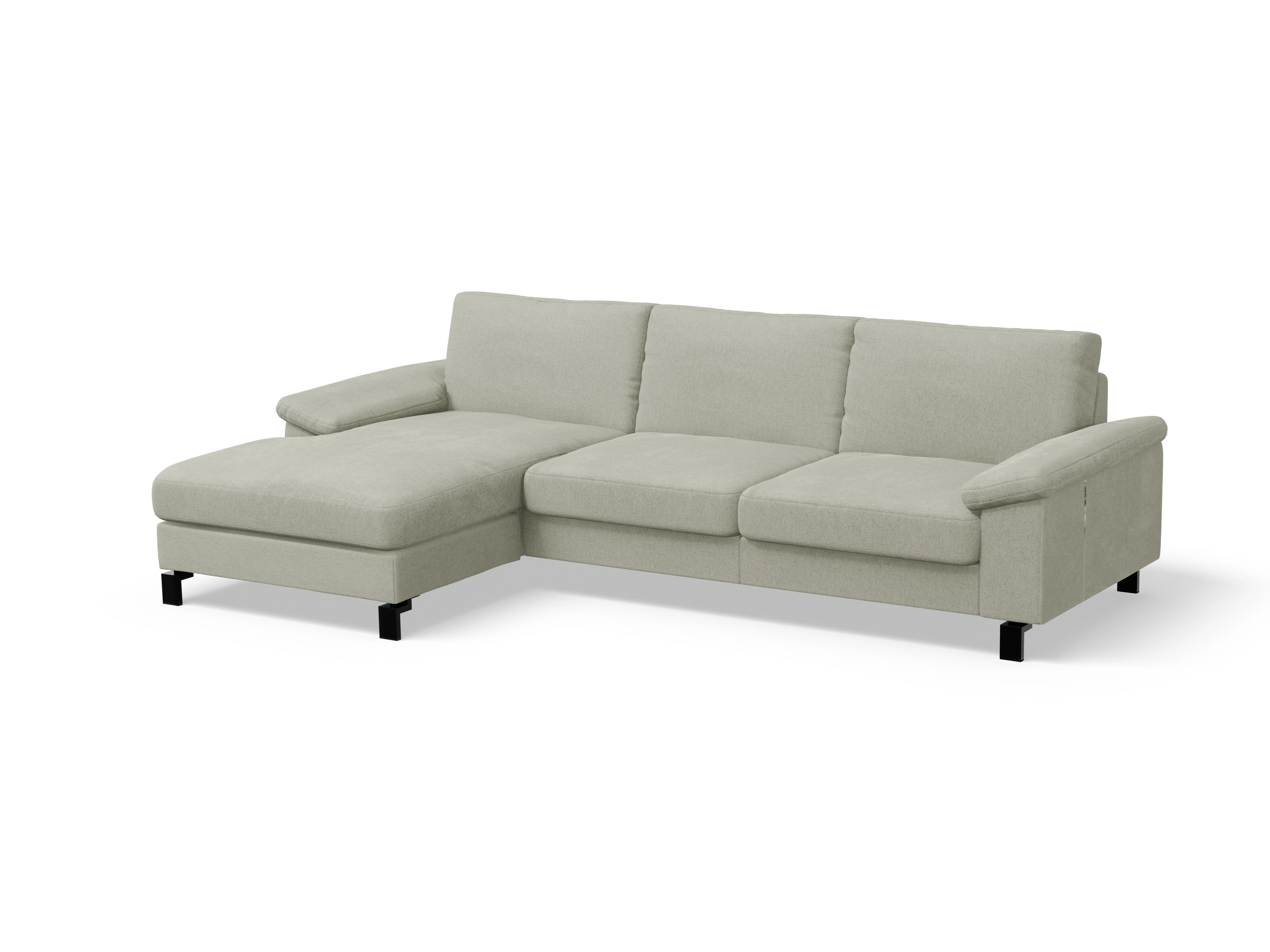 Ansicht des Produktes Casco 2.0 Ecksofa links Abschluss offen in Stoff Grau