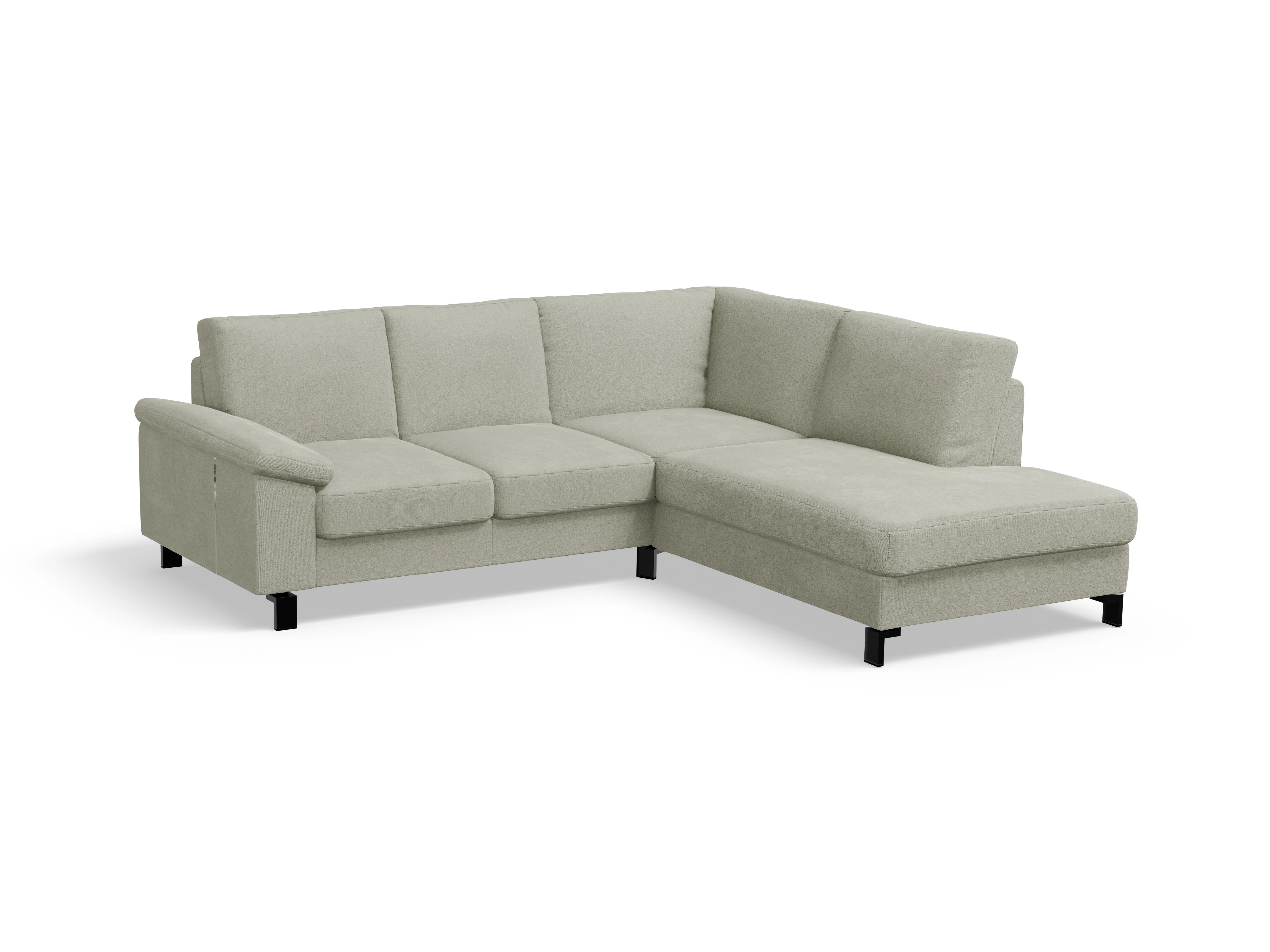 Ansicht des Produktes Casco 2.0 Ecksofa rechts Abschluss offen in Stoff Grau