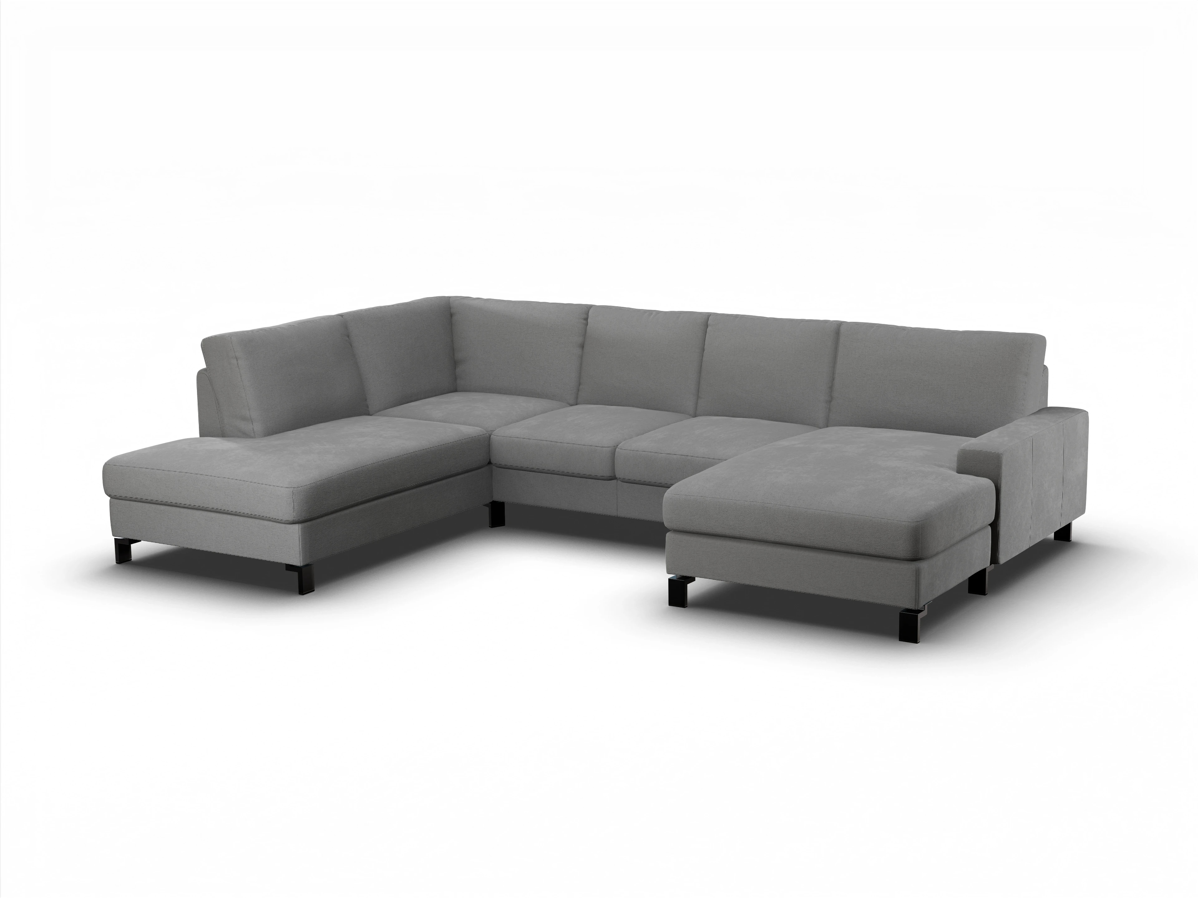 Ansicht des Produktes Casco 2.0 Wohnlandschaft offen beidseitig in Stoff Grau