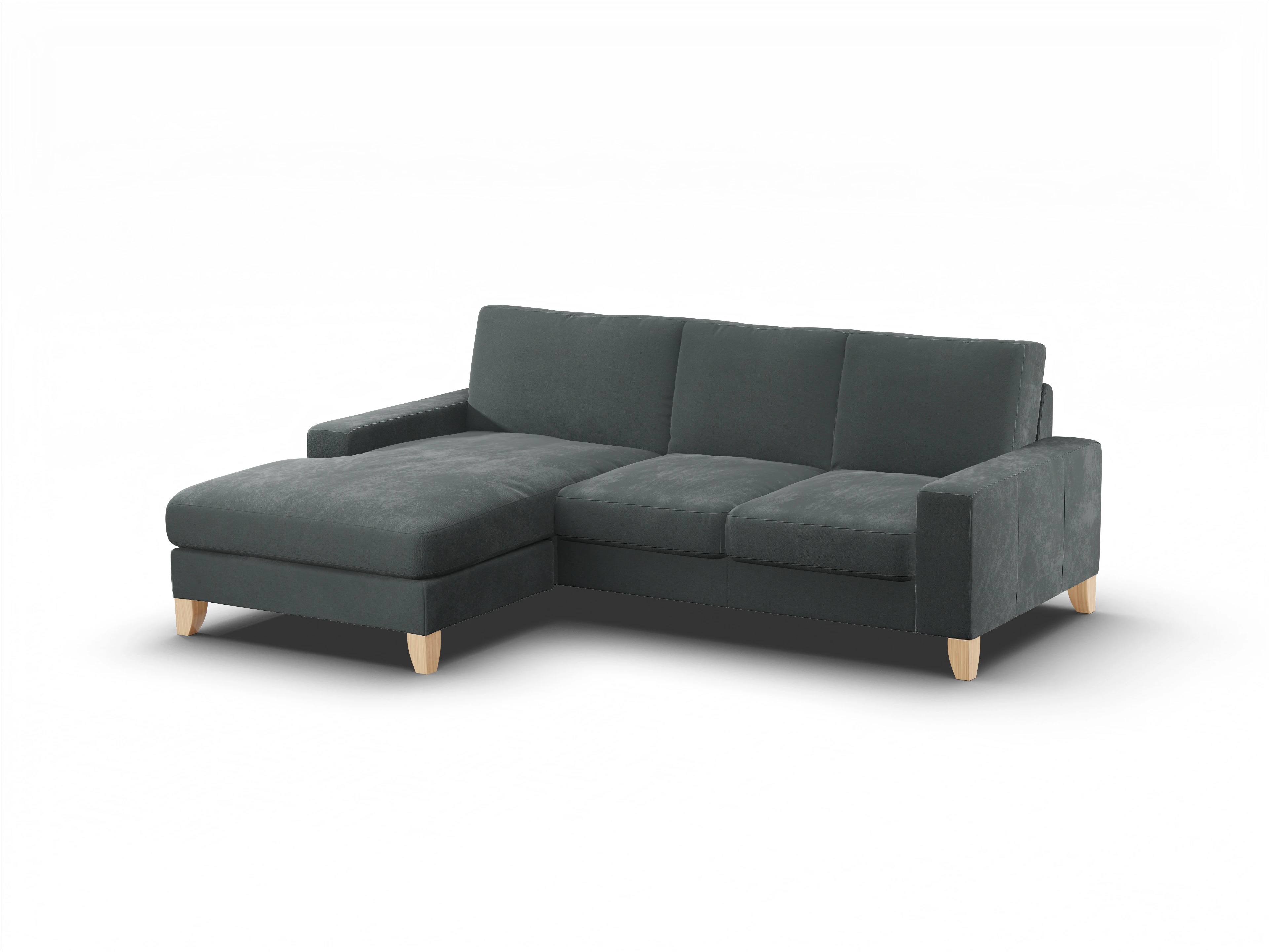 Ansicht des Produktes Casco 2.0 Ecksofa links Abschluss offen in Stoff Grau