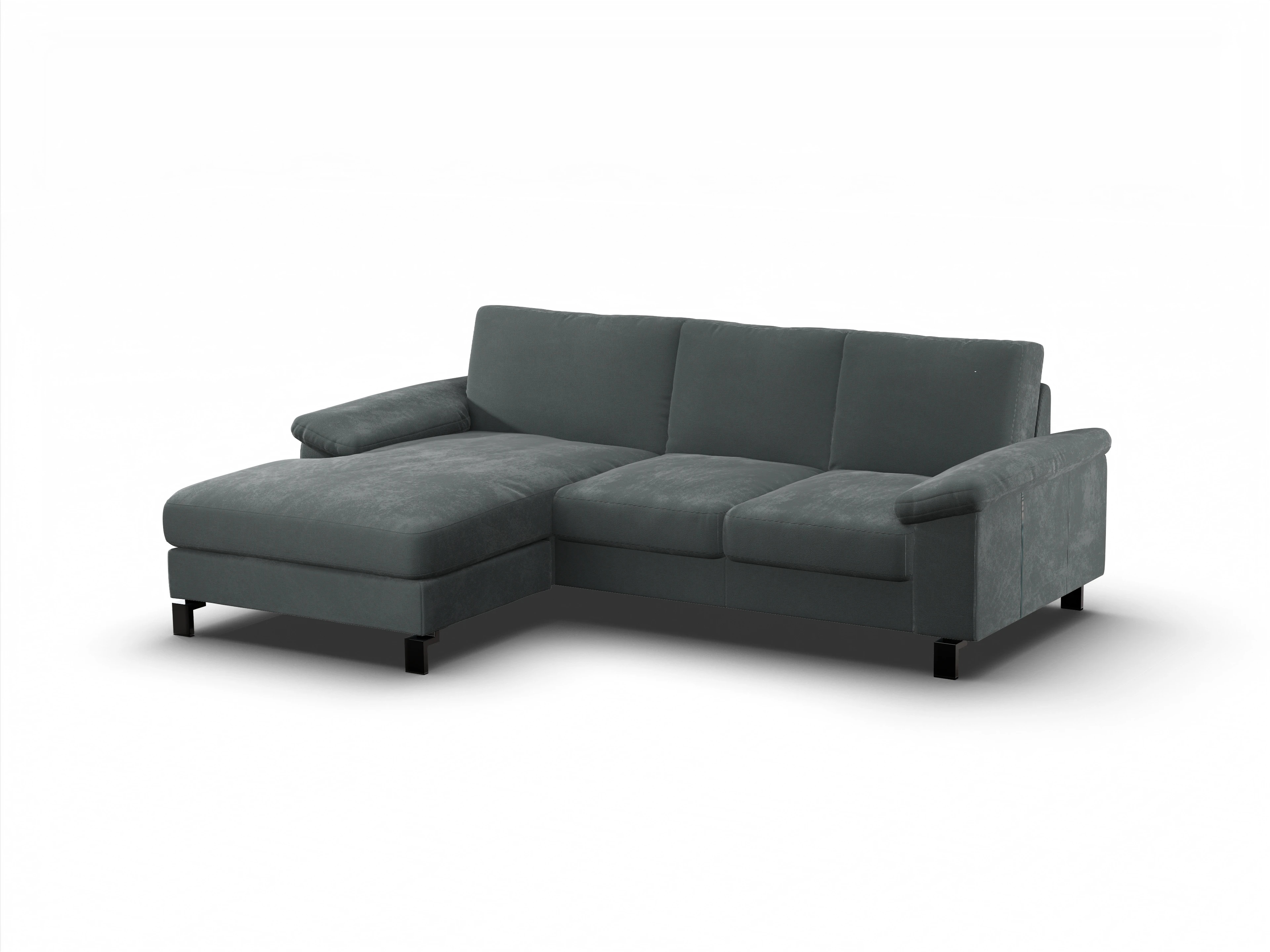 Ansicht des Produktes Casco 2.0 Ecksofa links Abschluss offen in Stoff Grau