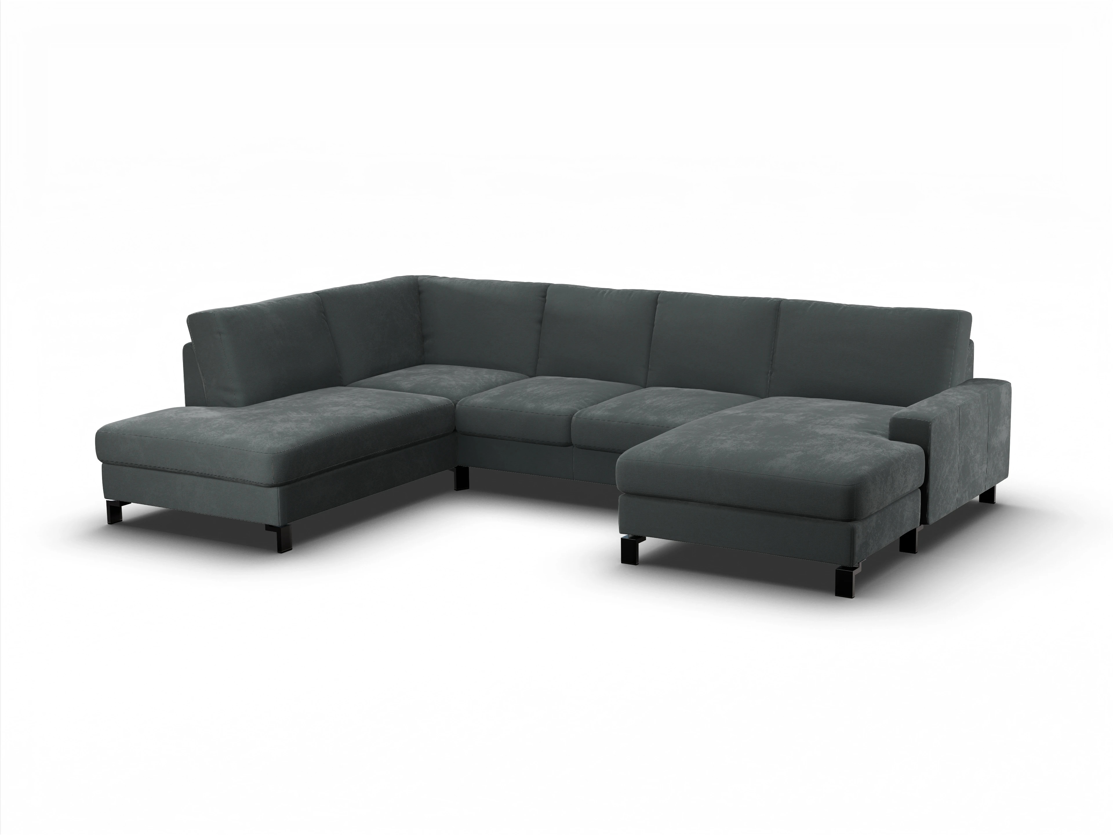 Ansicht des Produktes Casco 2.0 Wohnlandschaft offen beidseitig in Stoff Grau