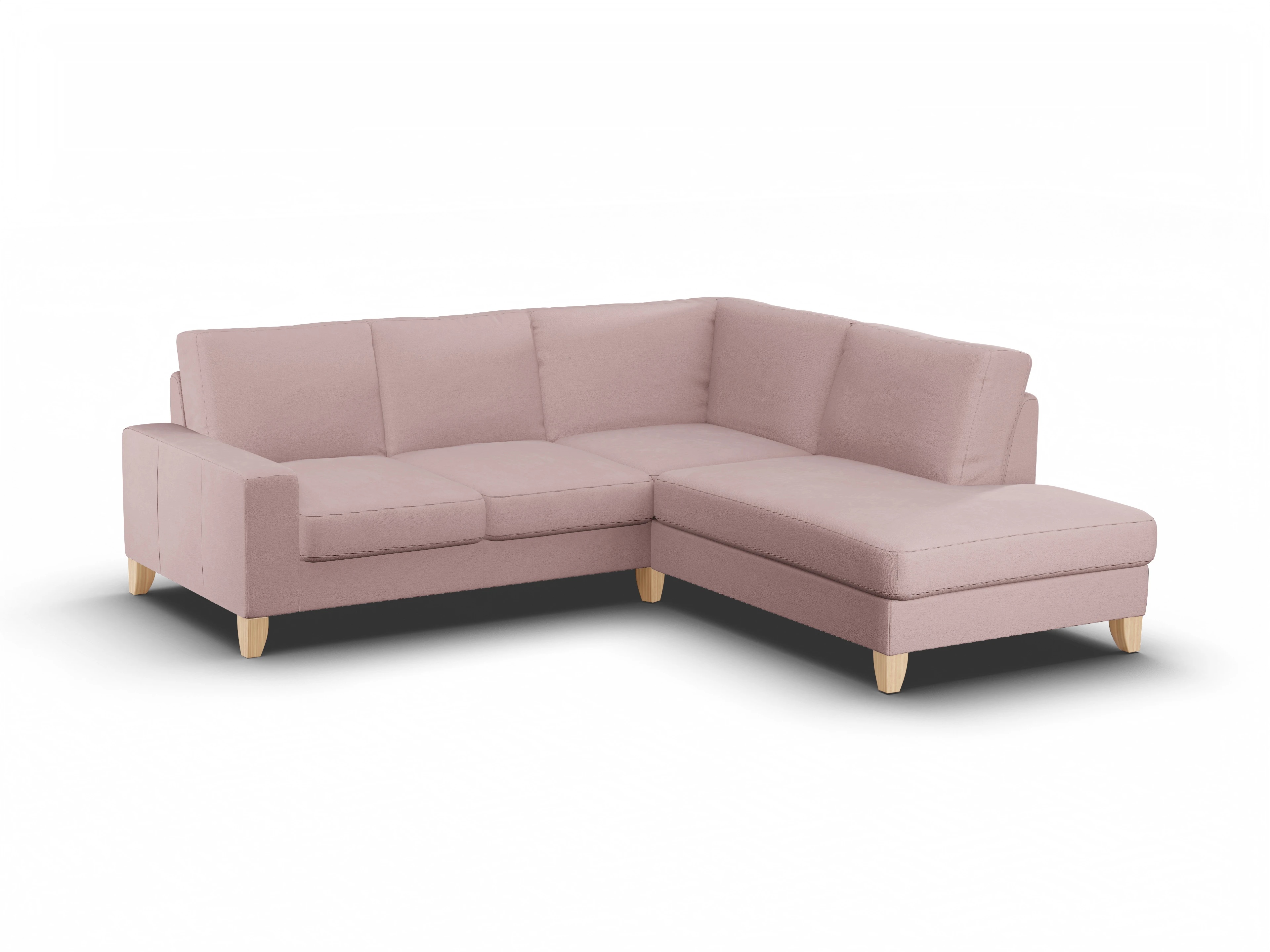 Ansicht des Produktes Casco 2.0 Ecksofa rechts Abschluss offen in Stoff Rosa