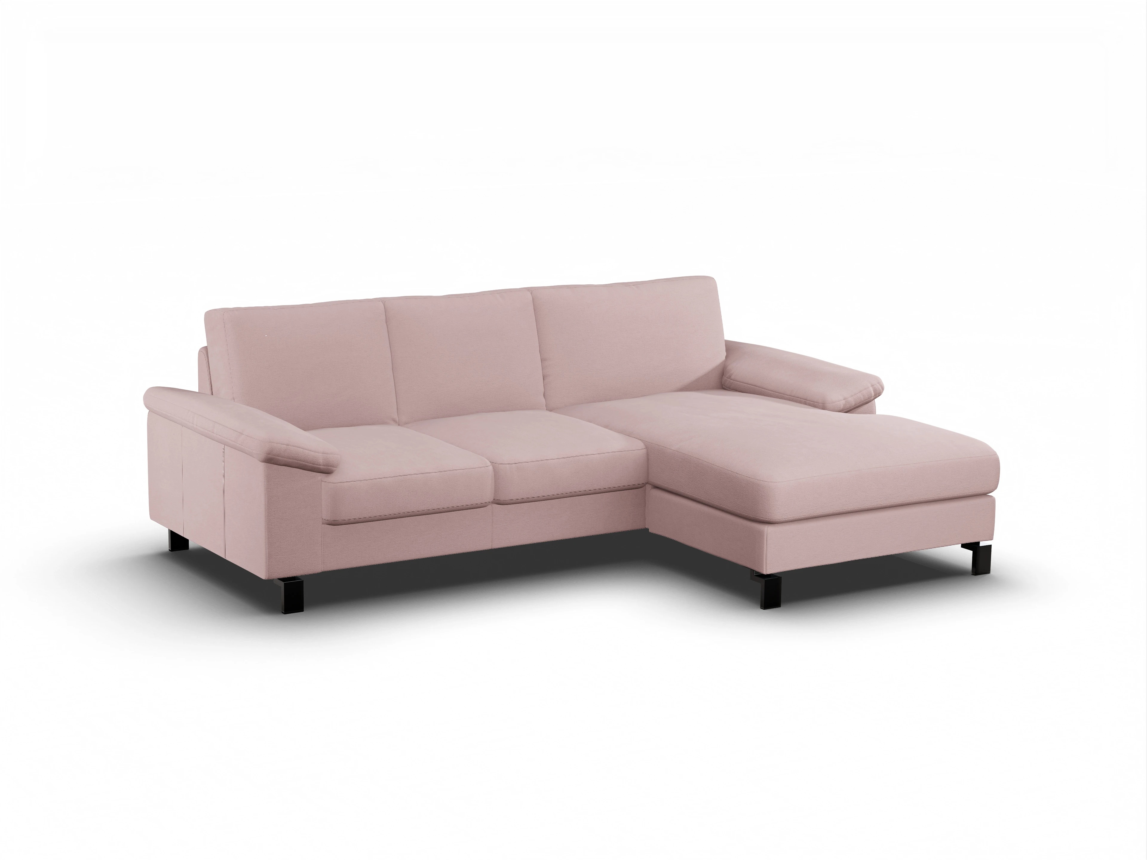 Ansicht des Produktes Casco 2.0 Ecksofa rechts Abschluss offen in Stoff Rosa