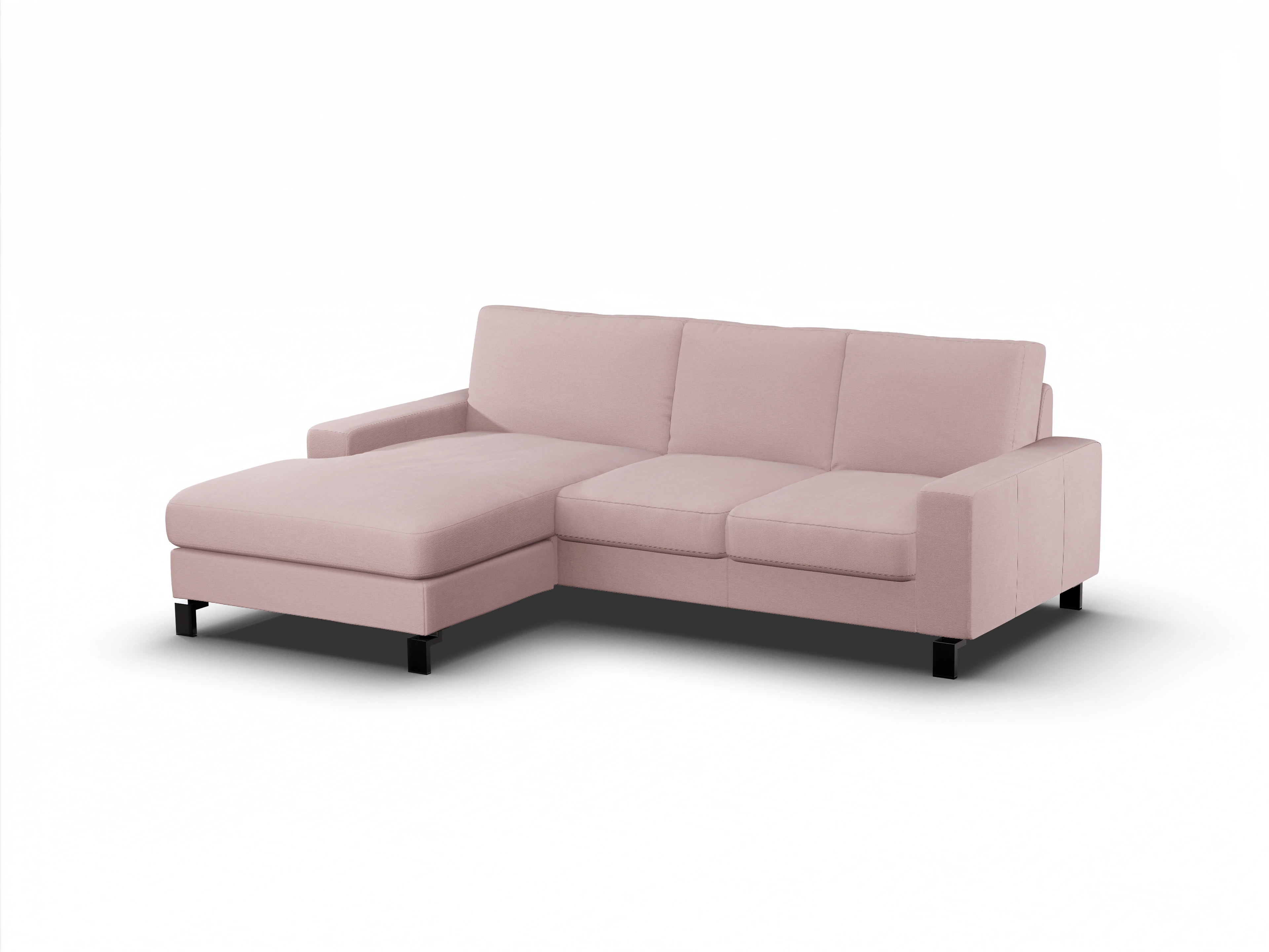 Ansicht des Produktes Casco 2.0 Ecksofa links Abschluss offen in Stoff Rosa