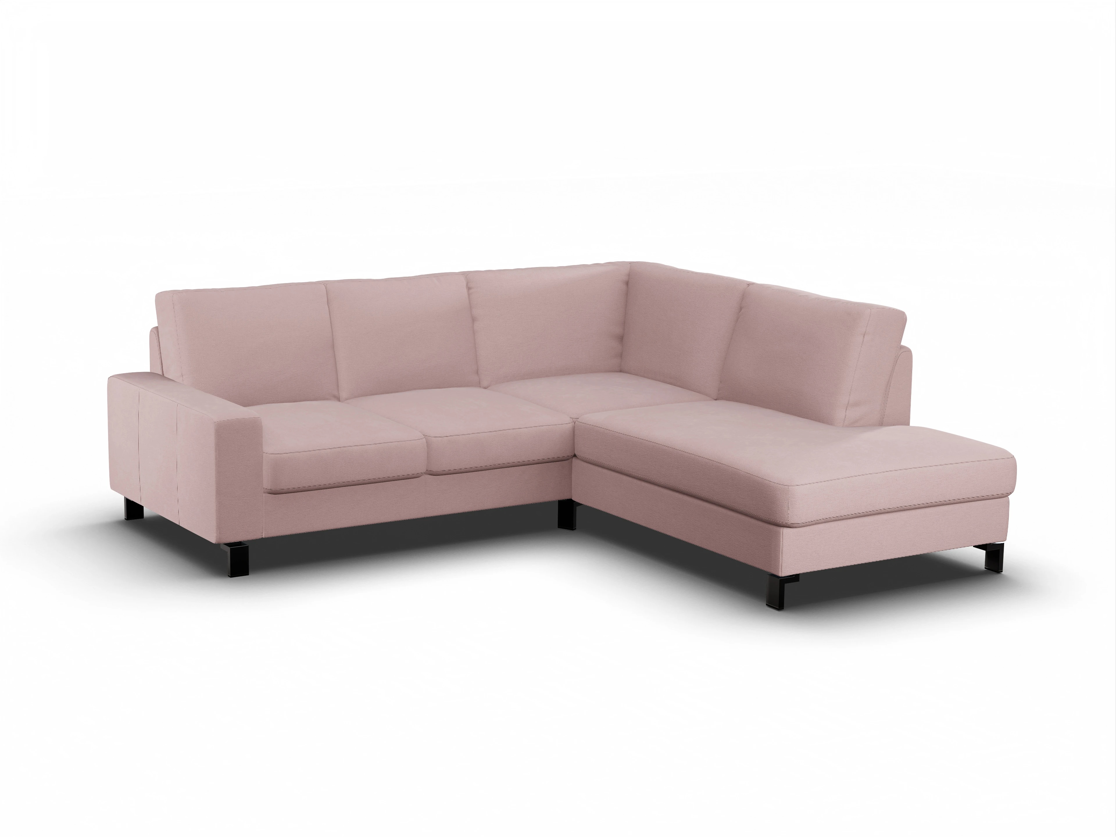 Ansicht des Produktes Casco 2.0 Ecksofa rechts Abschluss offen in Stoff Rosa