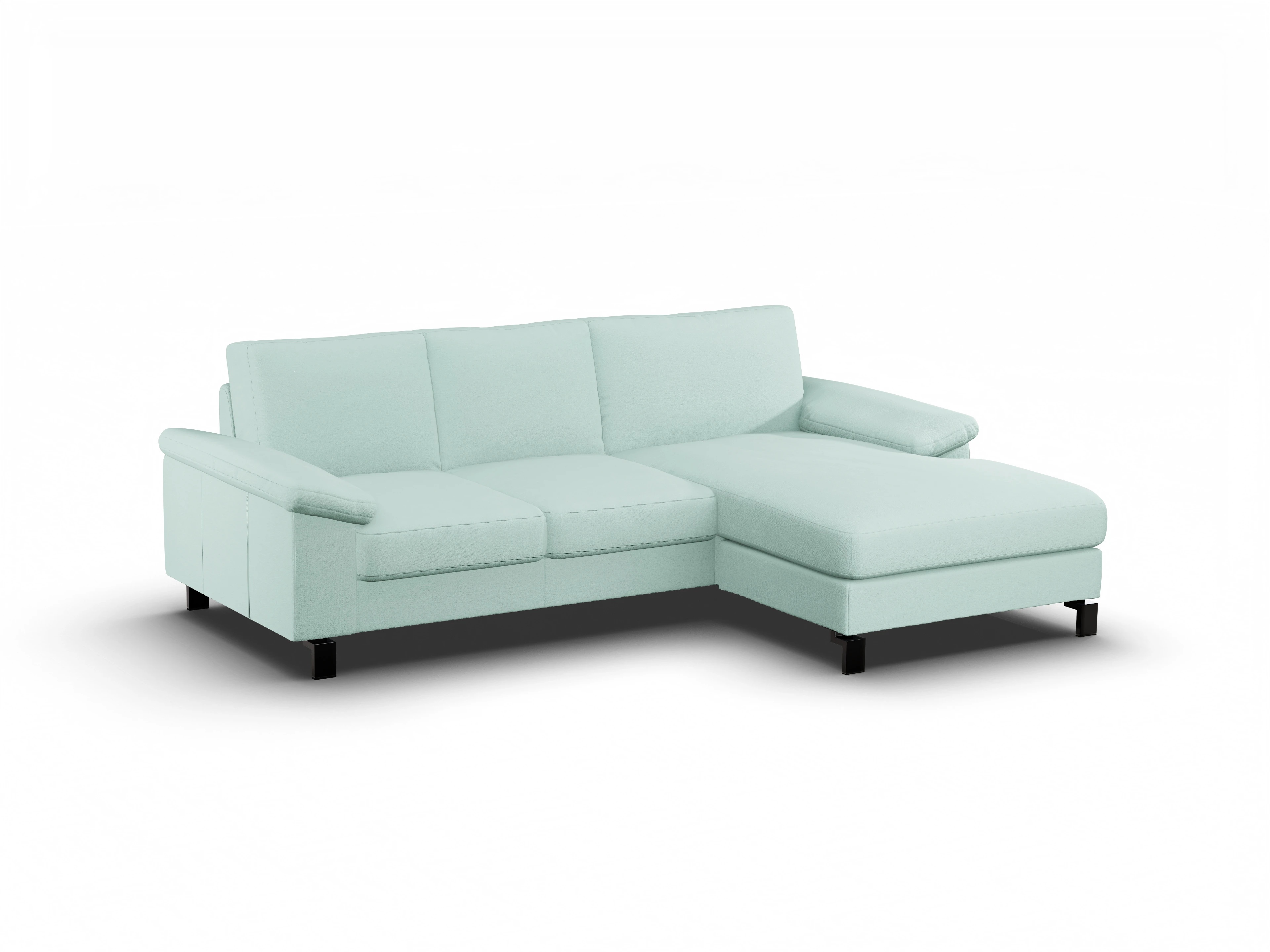 Casco Ecksofa LO Medium R Ansicht des Produktes Casco 2.0 Ecksofa rechts Abschluss offen in Stoff Grün