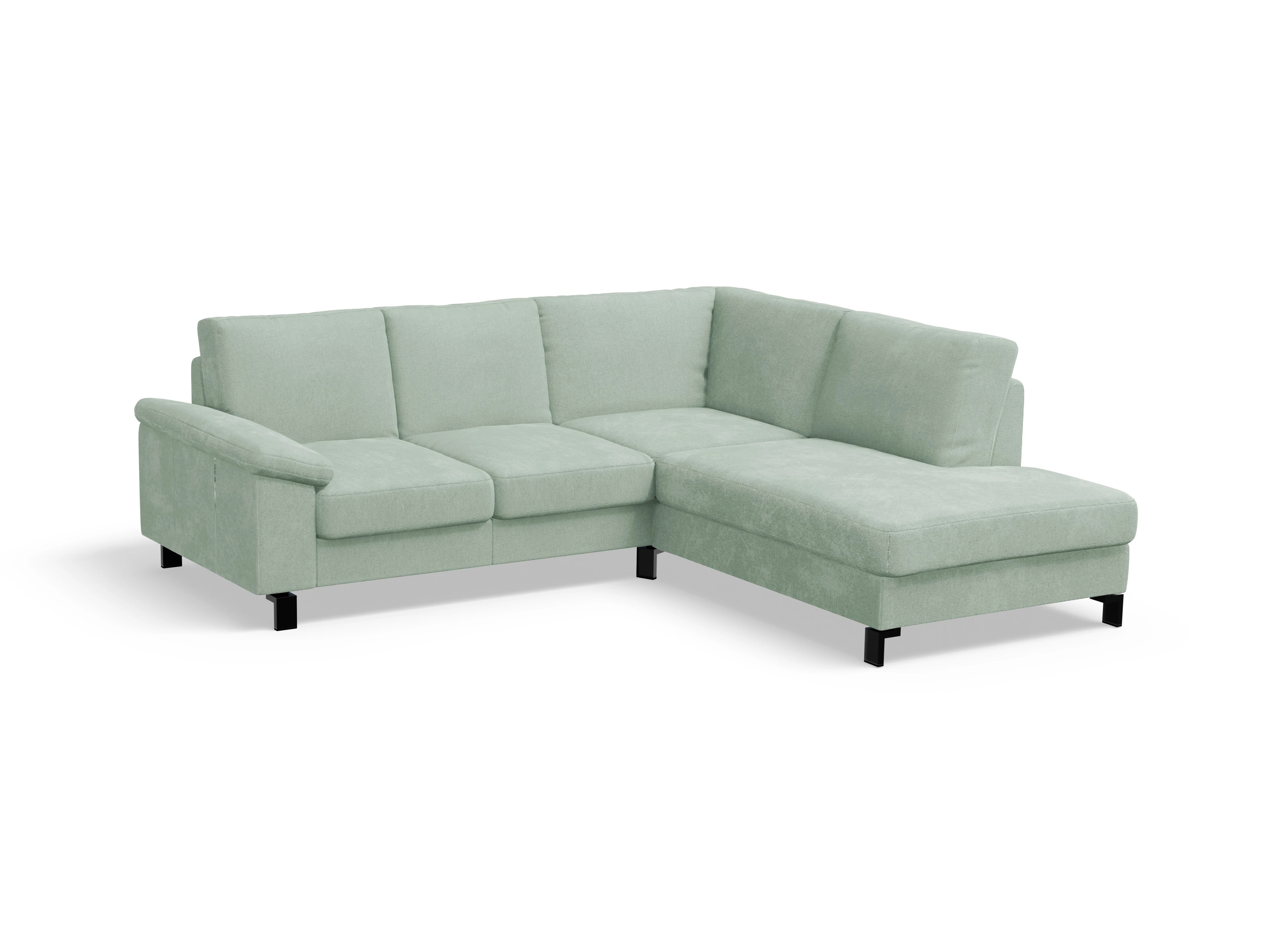 Casco Ecksofa UM Small R Ansicht des Produktes Casco 2.0 Ecksofa rechts Abschluss offen in Stoff Grün