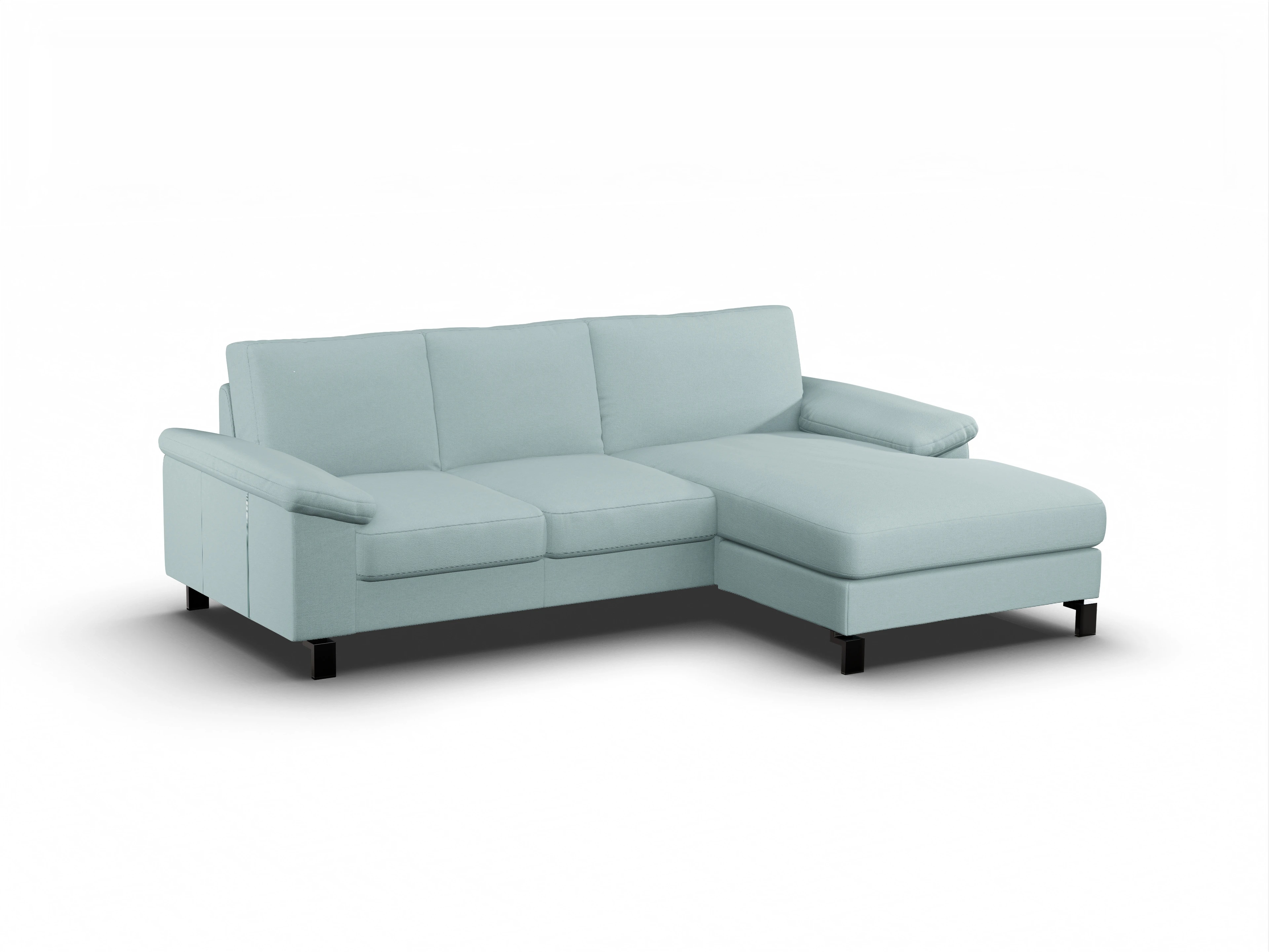 Ansicht des Produktes Casco 2.0 Ecksofa rechts Abschluss offen in Stoff Blau