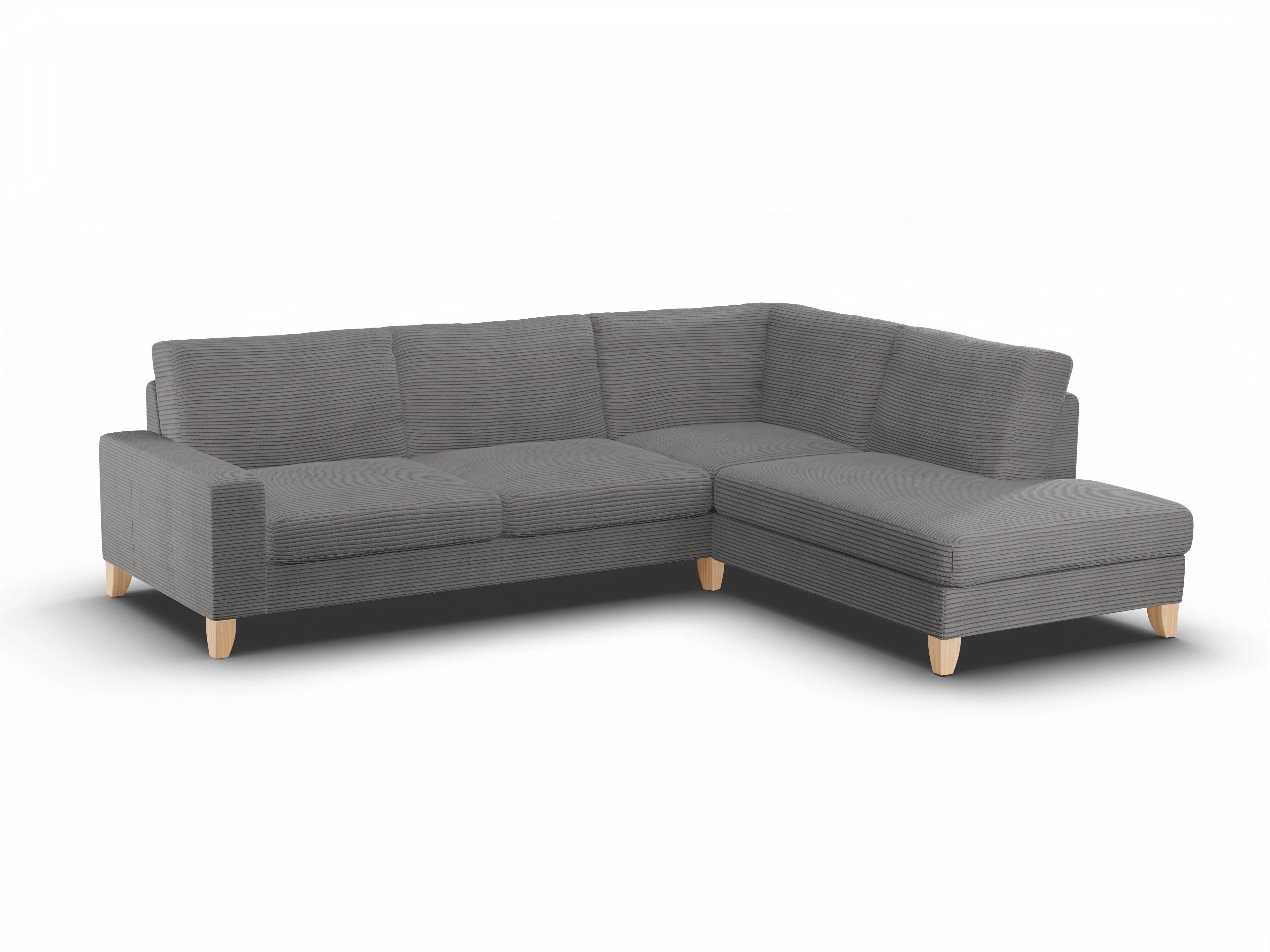 Ansicht des Produktes Casco 2.0 Ecksofa rechts Abschluss offen in Stoff Grau