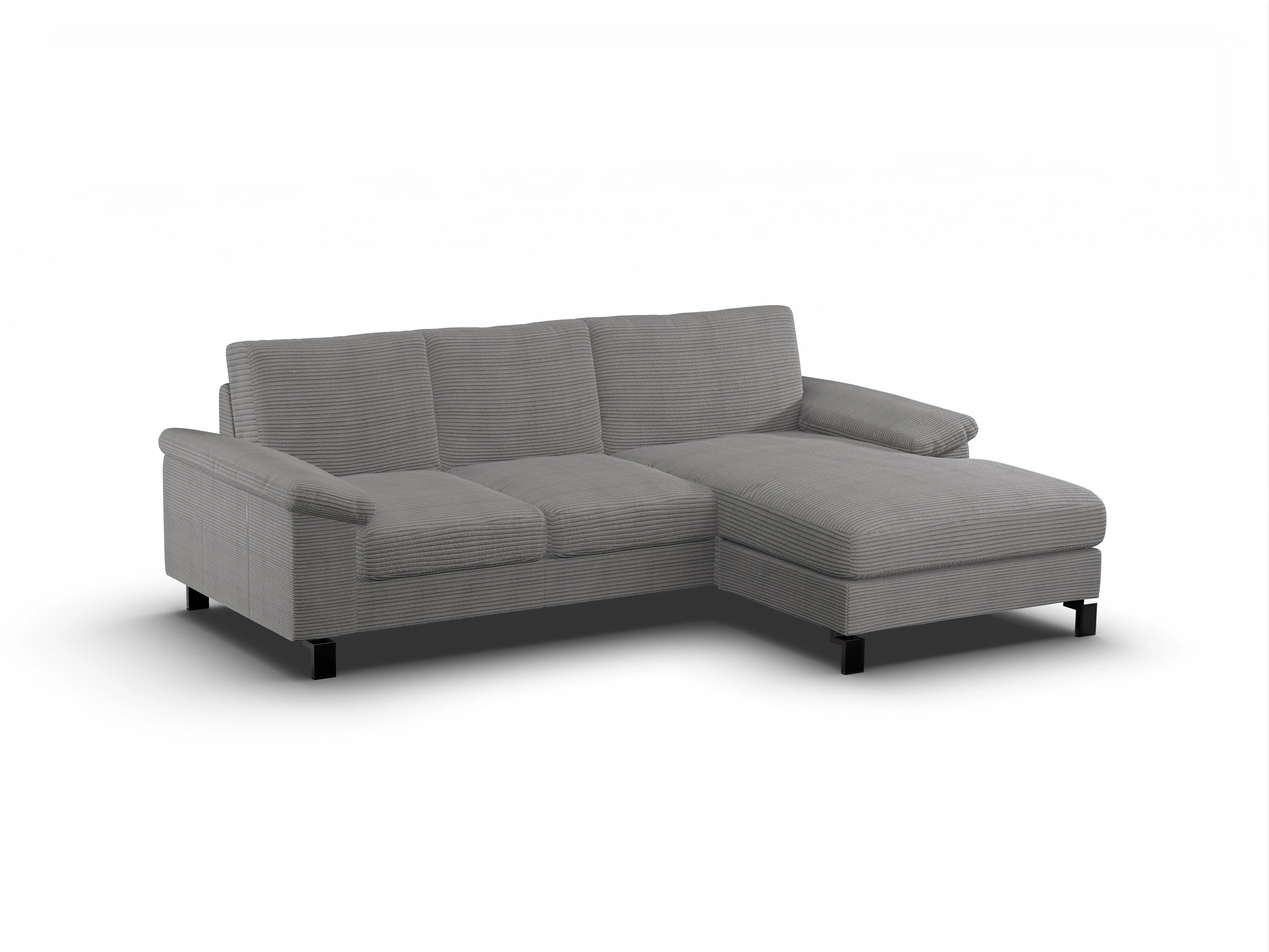 Ansicht des Produktes Casco 2.0 Ecksofa rechts Abschluss offen in Stoff Grau