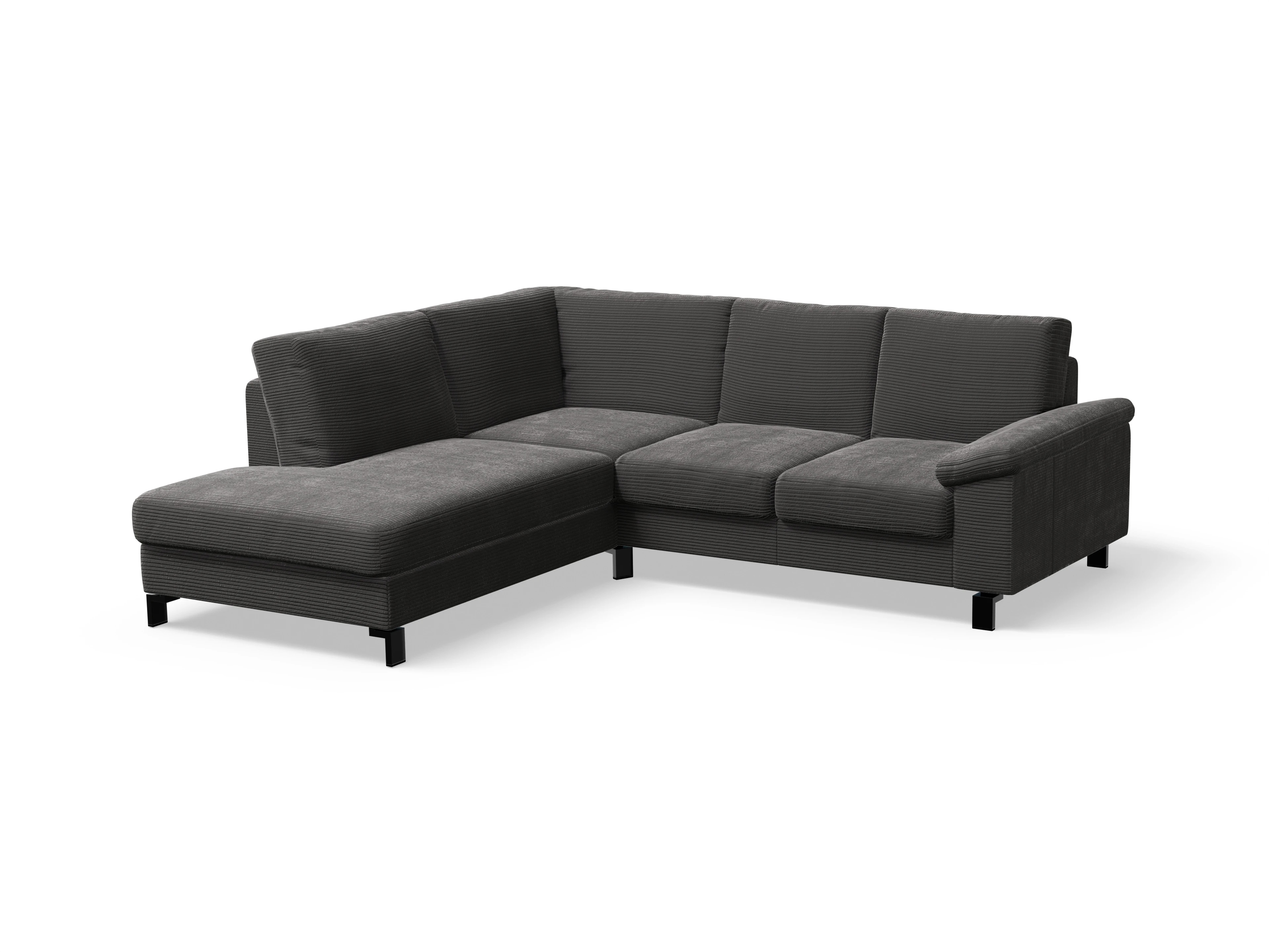 Casco Ecksofa UM Small L Ansicht des Produktes Casco 2.0 Ecksofa links Abschluss offen in Stoff Grau