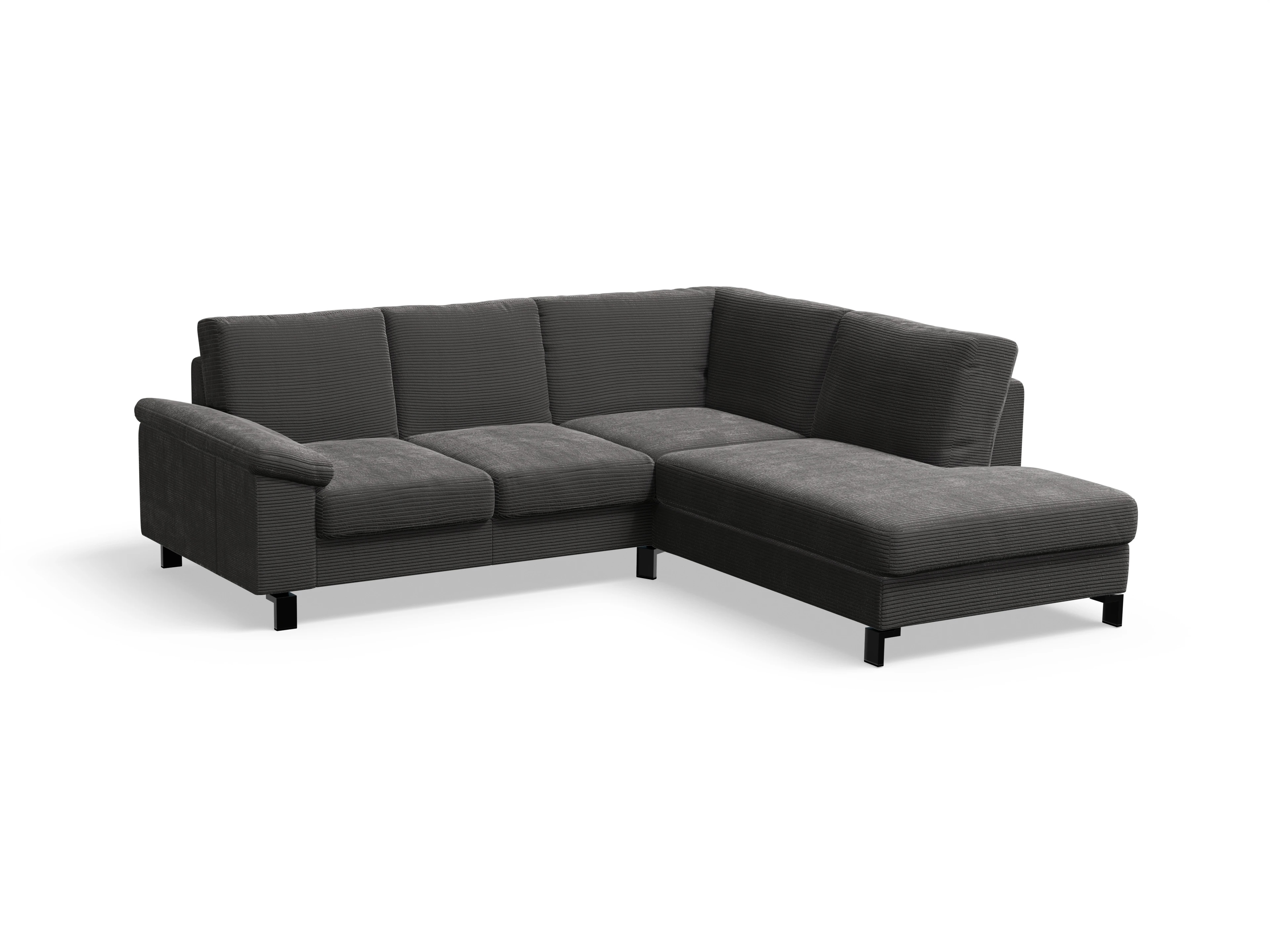 Casco Ecksofa UM Small R Ansicht des Produktes Casco 2.0 Ecksofa rechts Abschluss offen in Stoff Grau