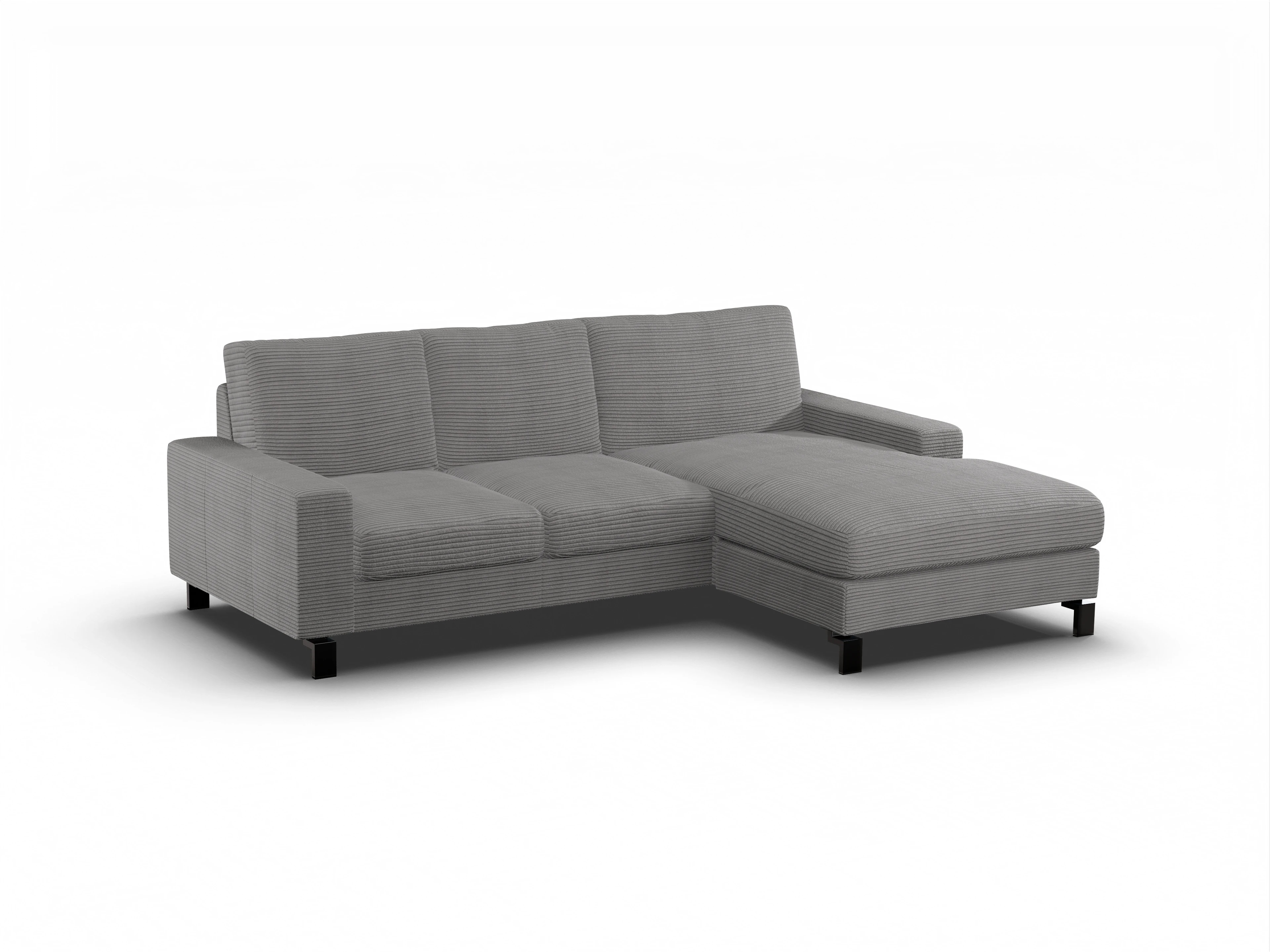 Ansicht des Produktes Casco 2.0 Ecksofa rechts Abschluss offen in Stoff Grau