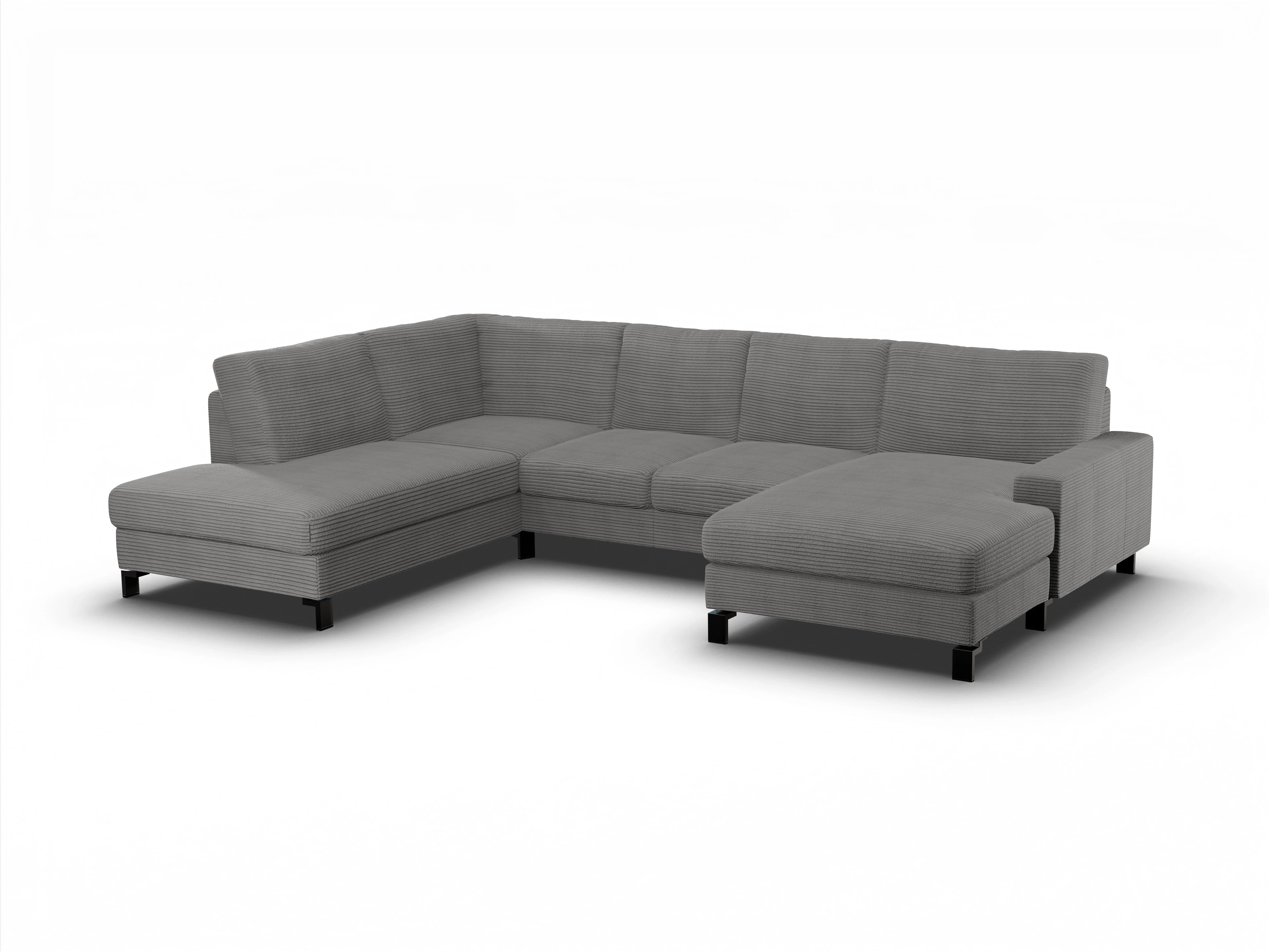 Ansicht des Produktes Casco 2.0 Wohnlandschaft offen beidseitig in Stoff Grau