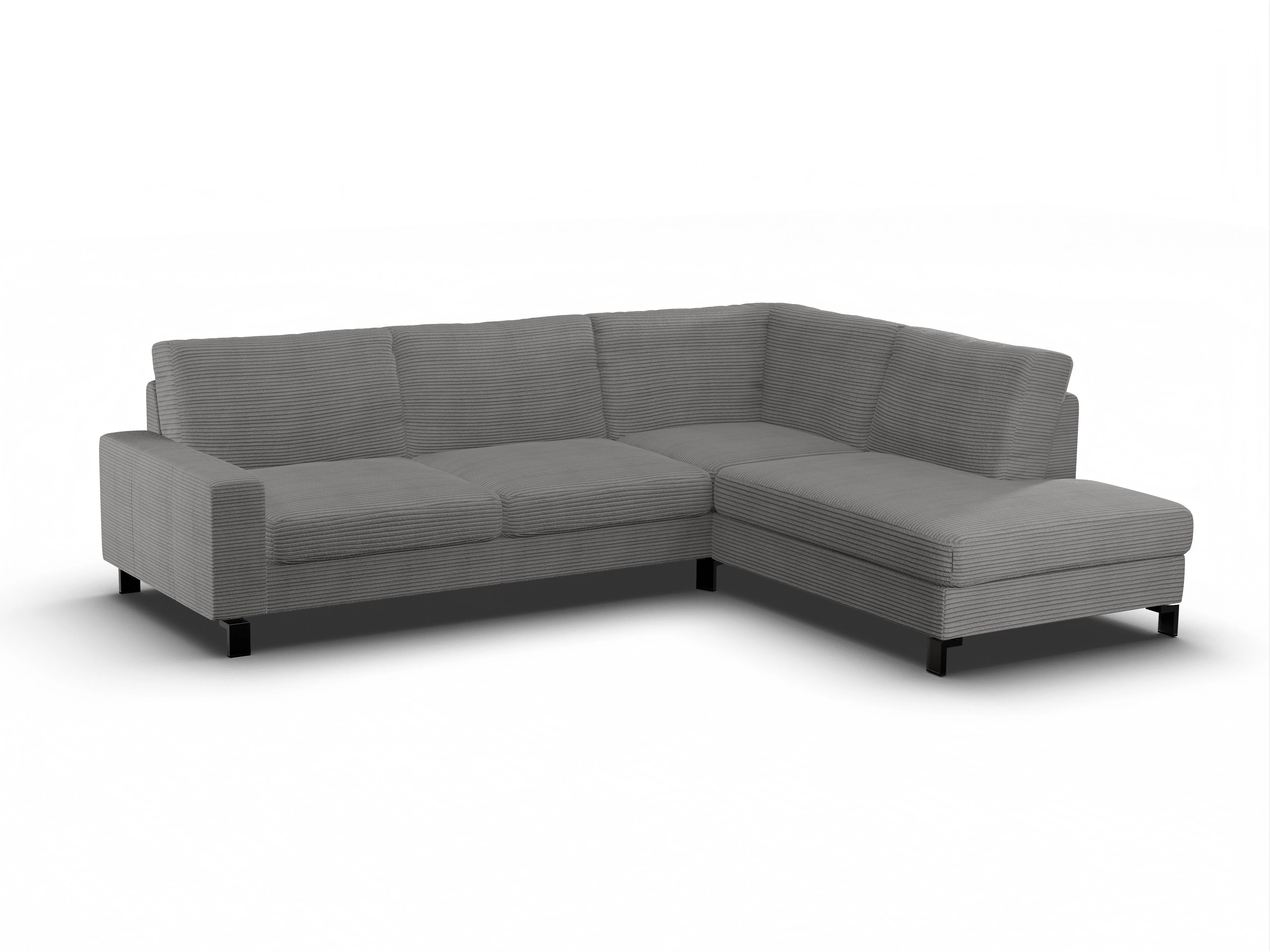 Ansicht des Produktes Casco 2.0 Ecksofa rechts Abschluss offen in Stoff Grau