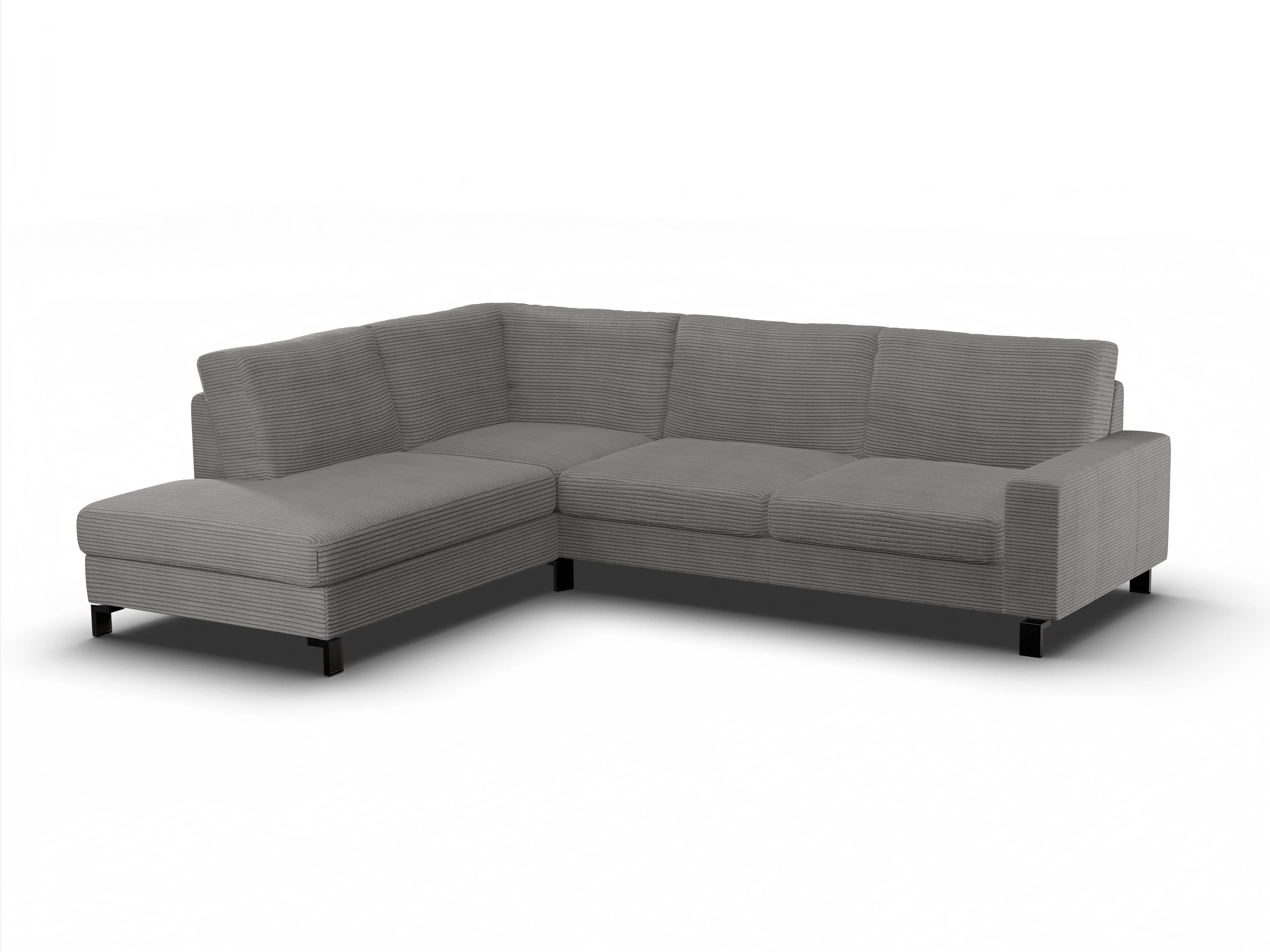 Ansicht des Produktes Casco 2.0 Ecksofa links Abschluss offen in Stoff Grau