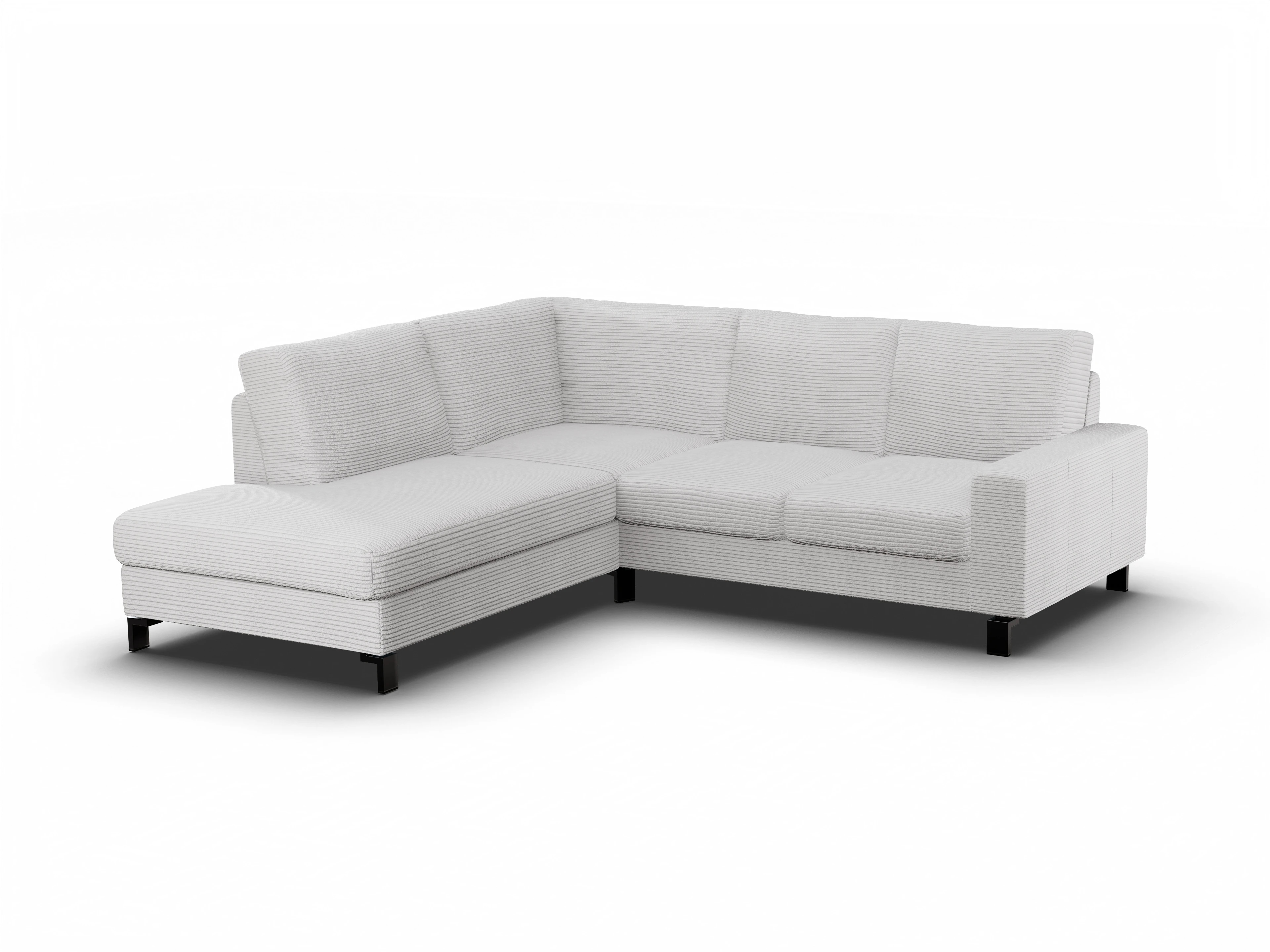 Ansicht des Produktes Casco 2.0 Ecksofa links Abschluss offen in Stoff Grau