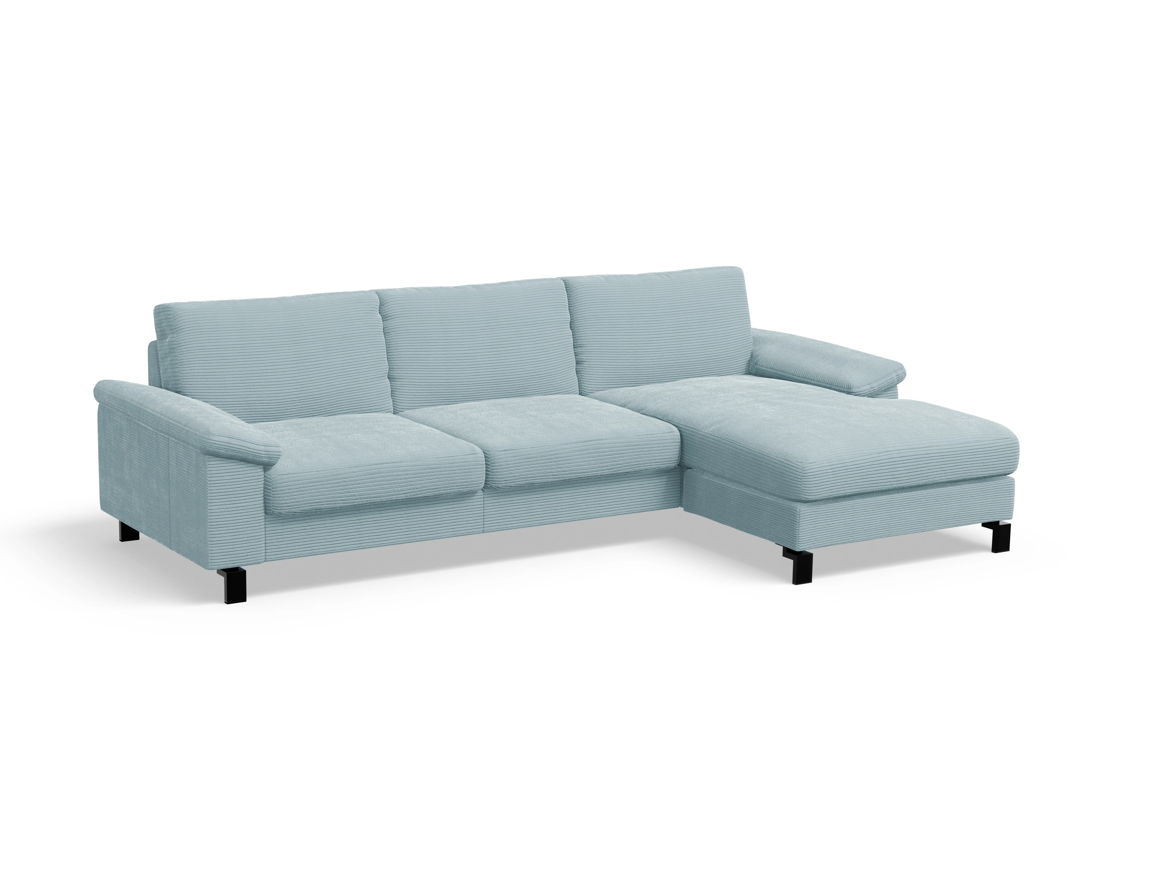 Ansicht des Produktes Casco 2.0 Ecksofa rechts Abschluss offen in Stoff Blau