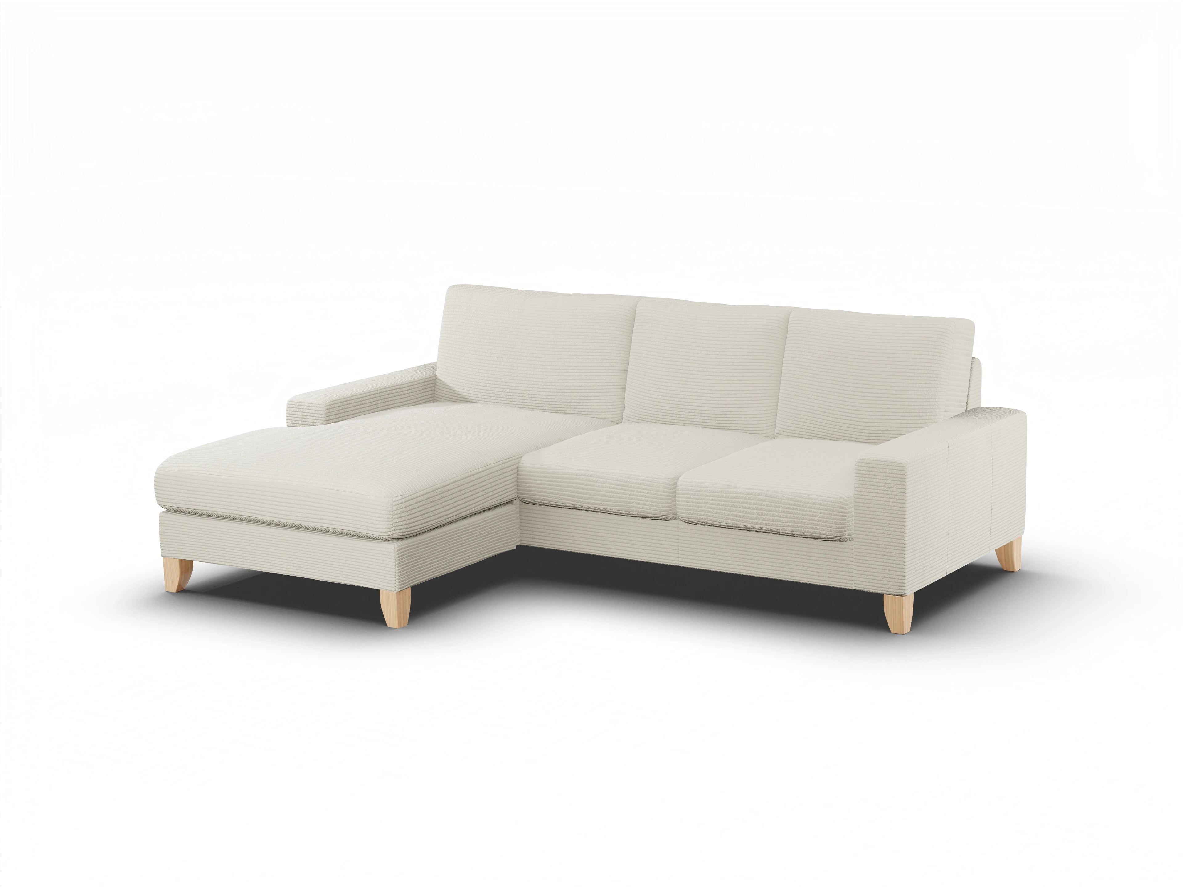 Ansicht des Produktes Casco 2.0 Ecksofa links Abschluss offen in Stoff Weiss