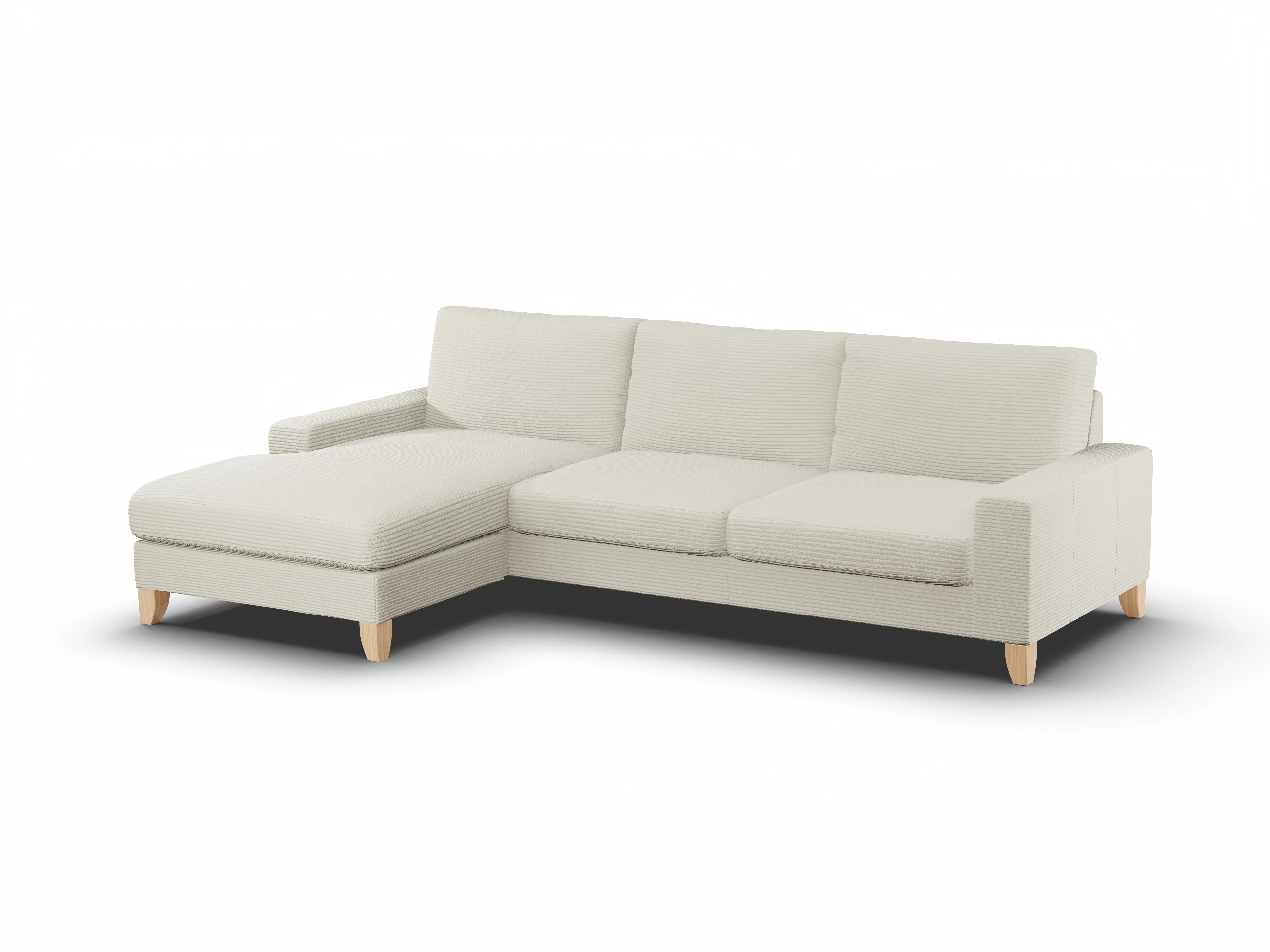 Ansicht des Produktes Casco 2.0 Ecksofa links Abschluss offen in Stoff Weiss