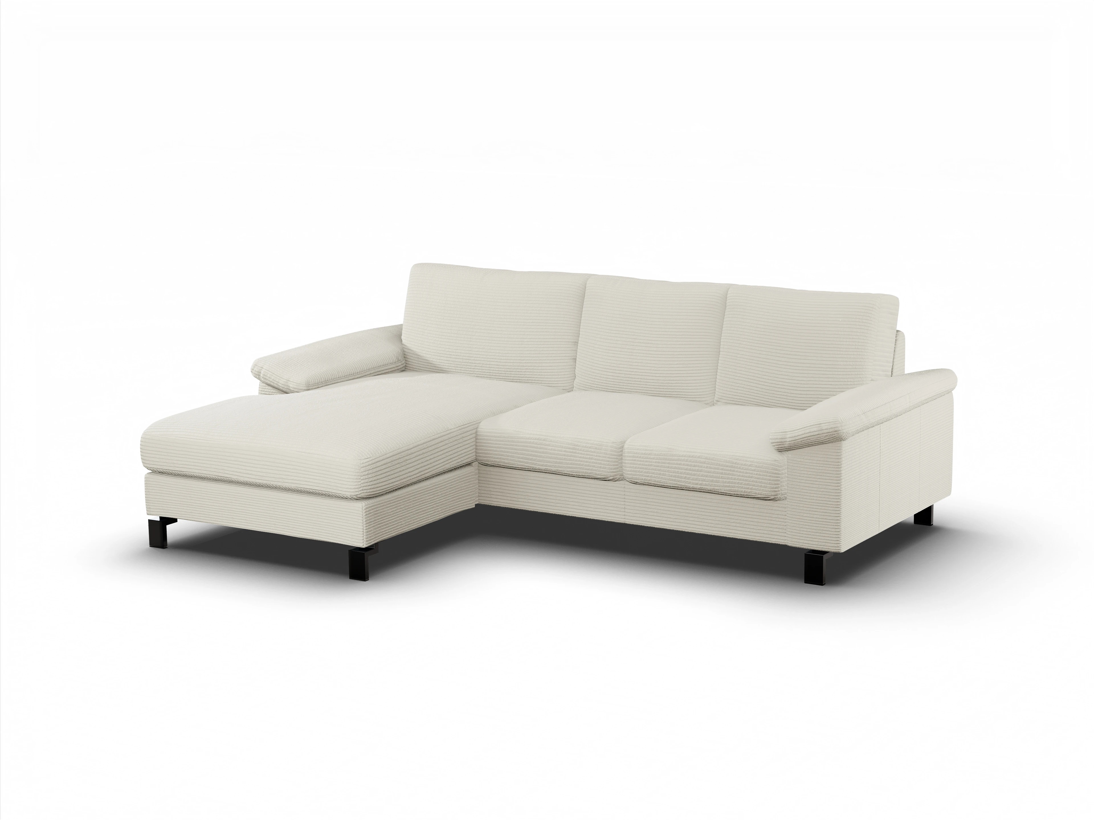 Ansicht des Produktes Casco 2.0 Ecksofa links Abschluss offen in Stoff Weiss