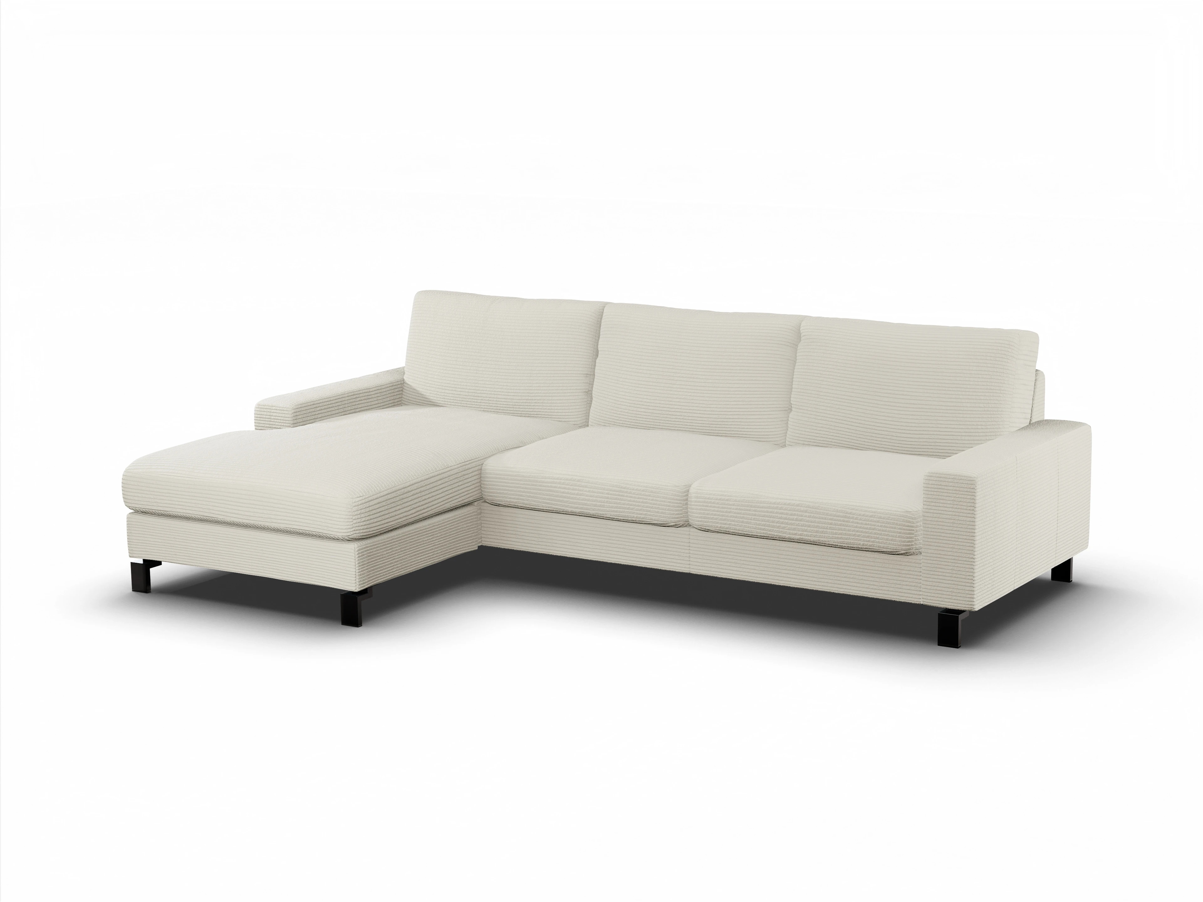 Ansicht des Produktes Casco 2.0 Ecksofa links Abschluss offen in Stoff Weiss