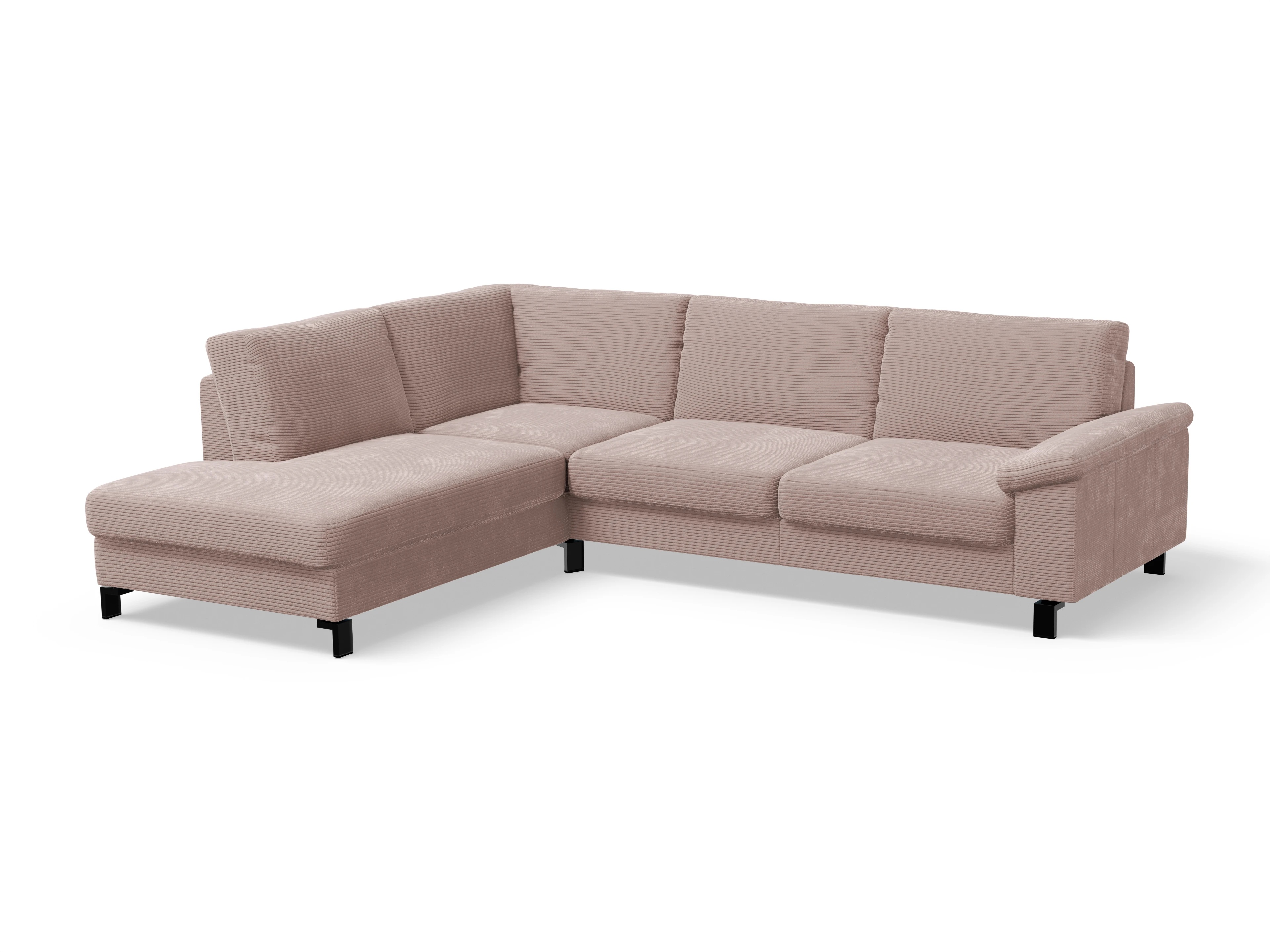Ansicht des Produktes Casco 2.0 Ecksofa links Abschluss offen in Stoff Rosa