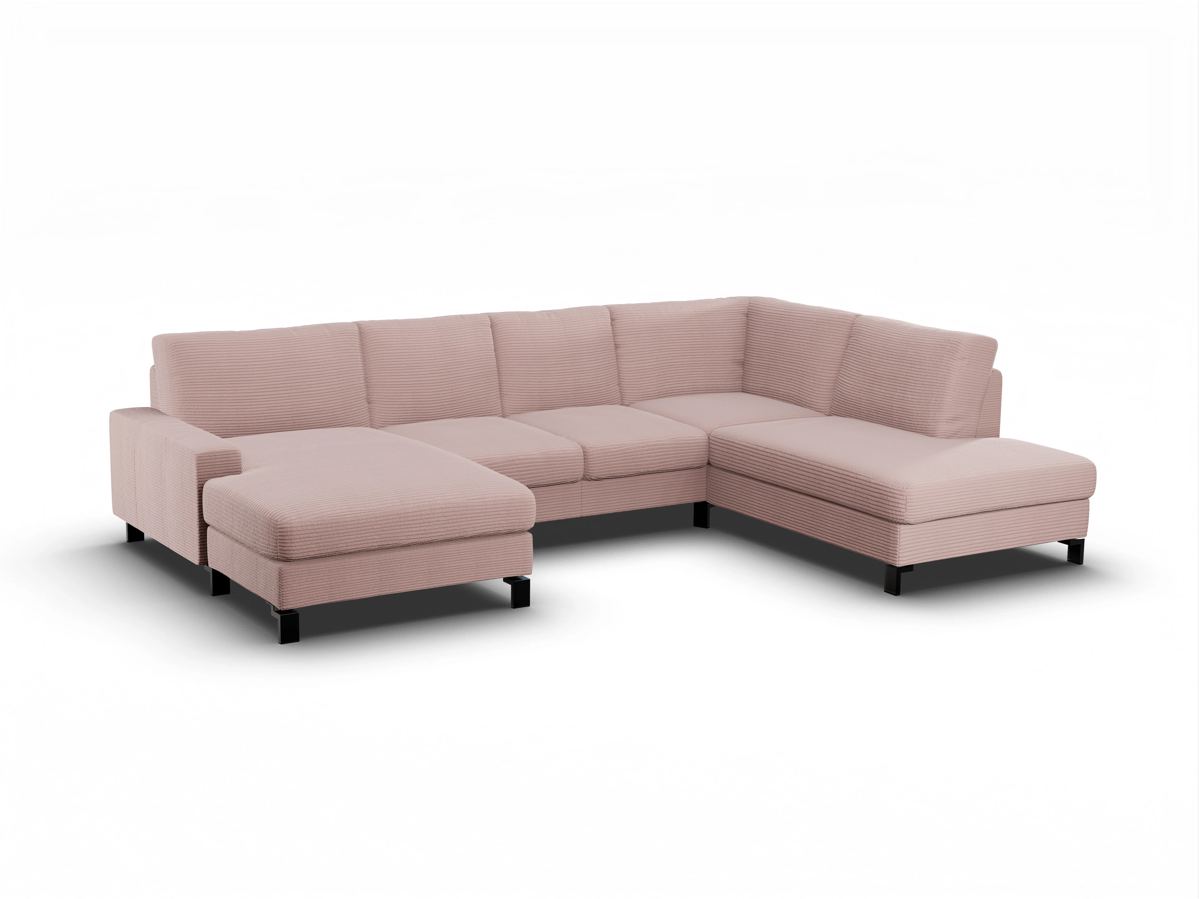 Ansicht des Produktes Casco 2.0 Wohnlandschaft offen beidseitig in Stoff Rosa