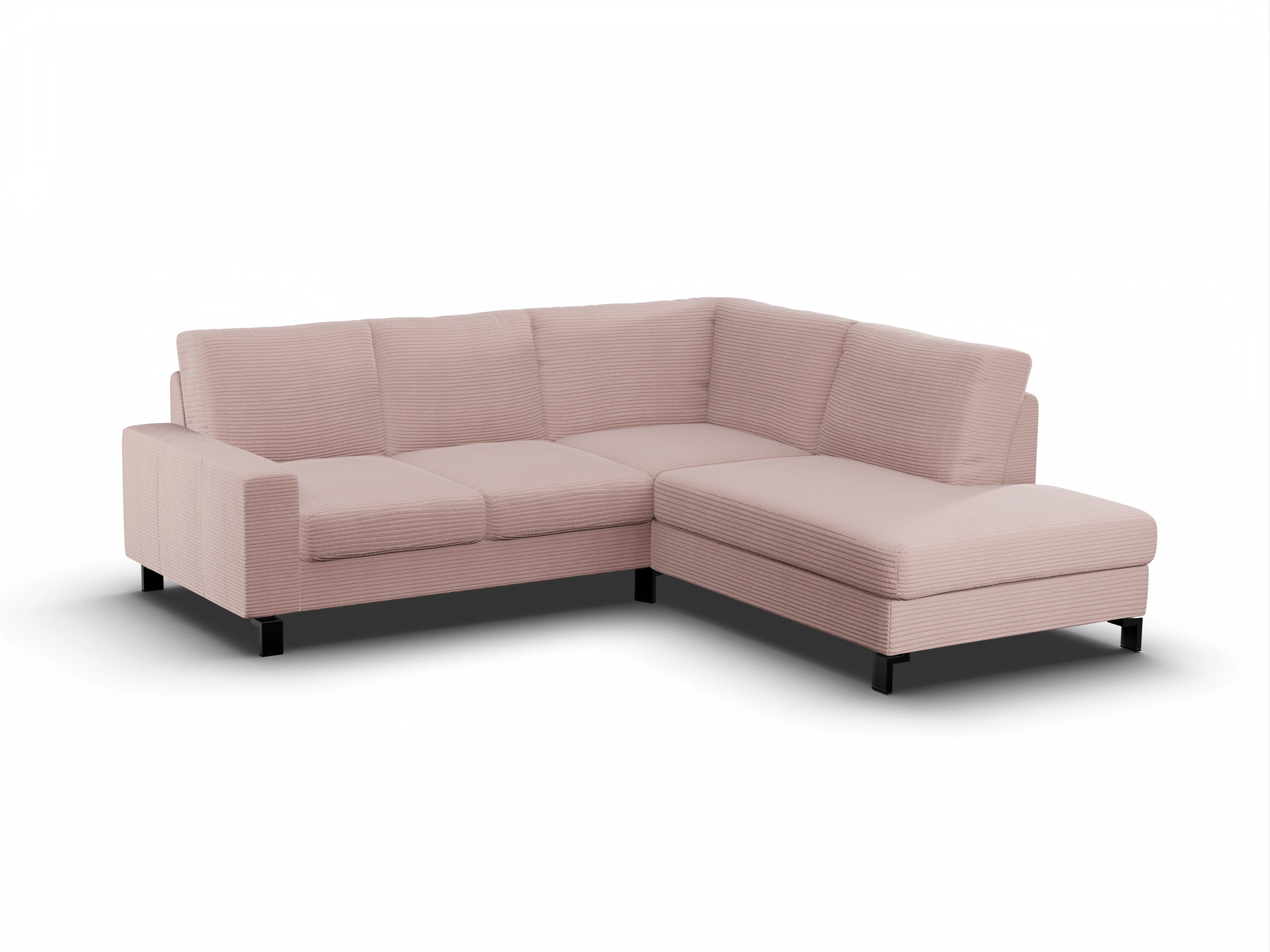 Ansicht des Produktes Casco 2.0 Ecksofa rechts Abschluss offen in Stoff Rosa