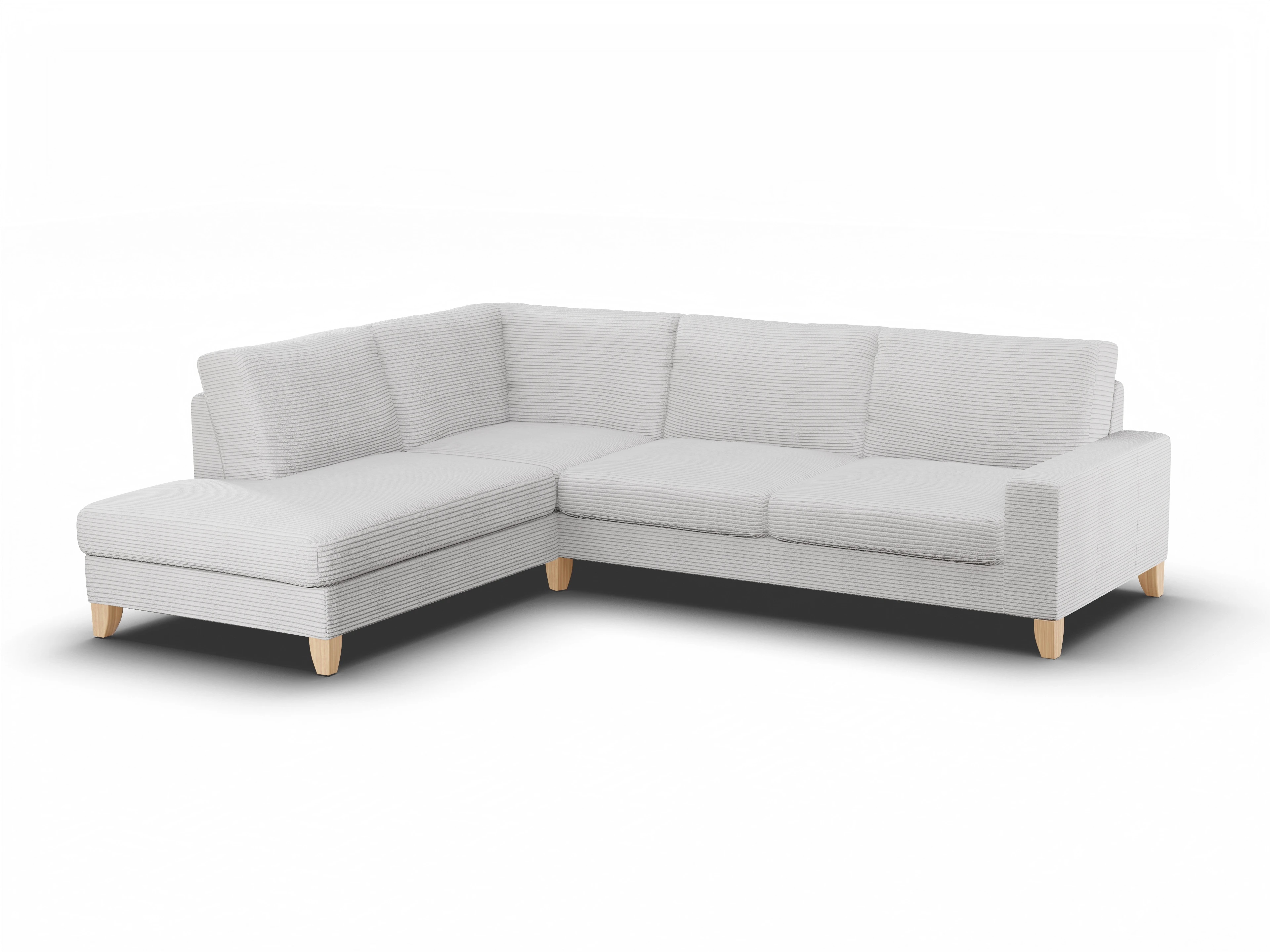 Ansicht des Produktes Casco 2.0 Ecksofa links Abschluss offen in Stoff Grau