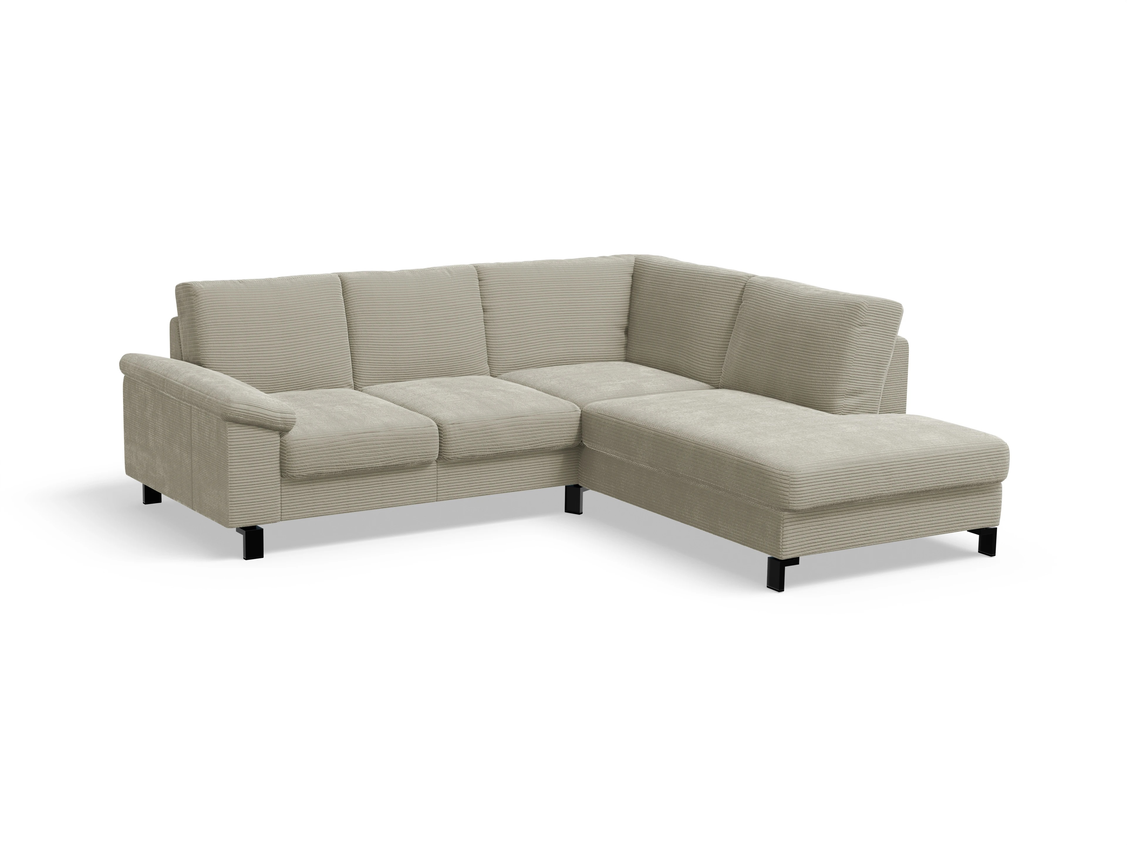 Ansicht des Produktes Casco 2.0 Ecksofa rechts Abschluss offen in Stoff Grau