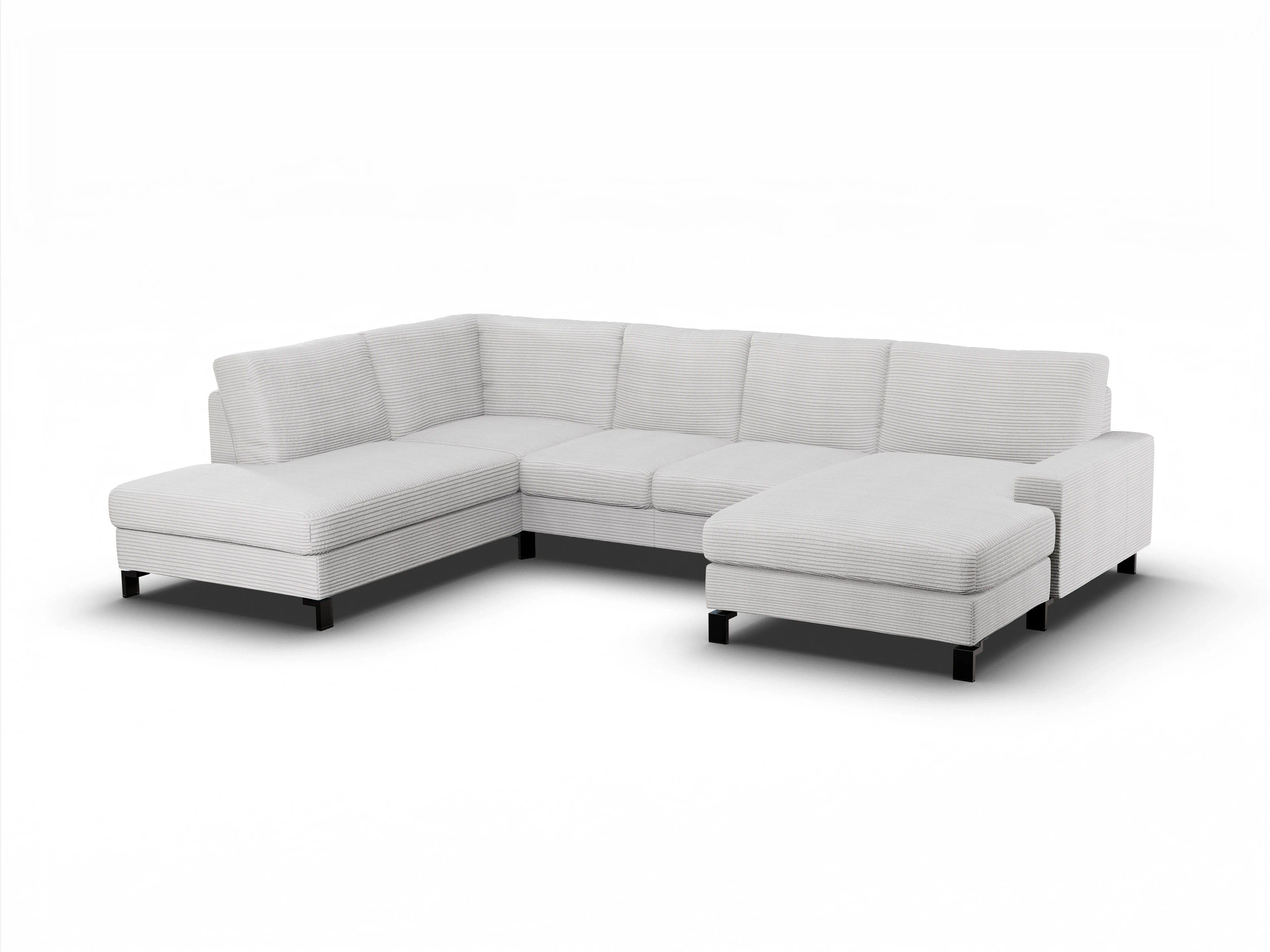 Ansicht des Produktes Casco 2.0 Wohnlandschaft offen beidseitig in Stoff Grau