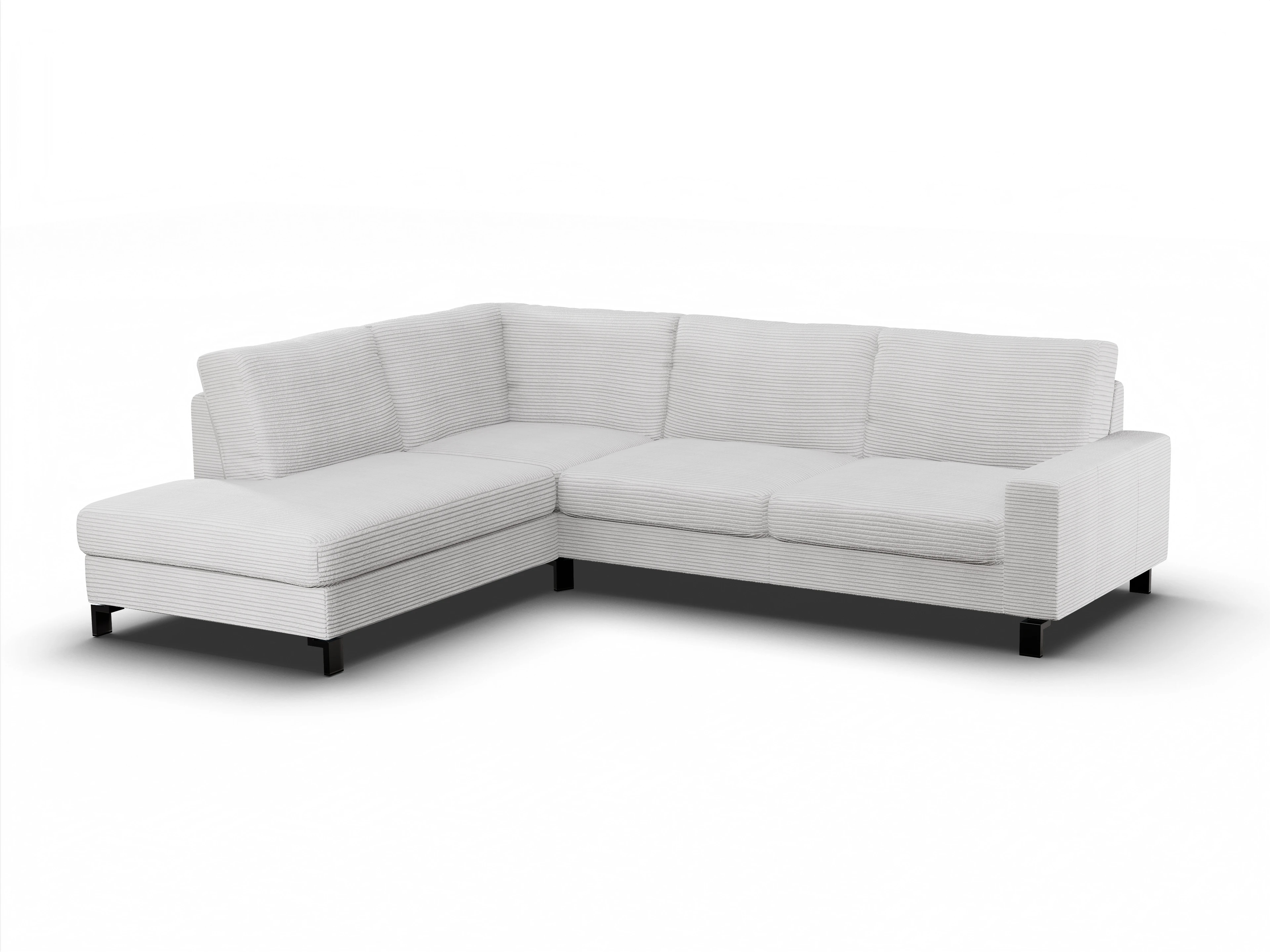 Ansicht des Produktes Casco 2.0 Ecksofa links Abschluss offen in Stoff Grau