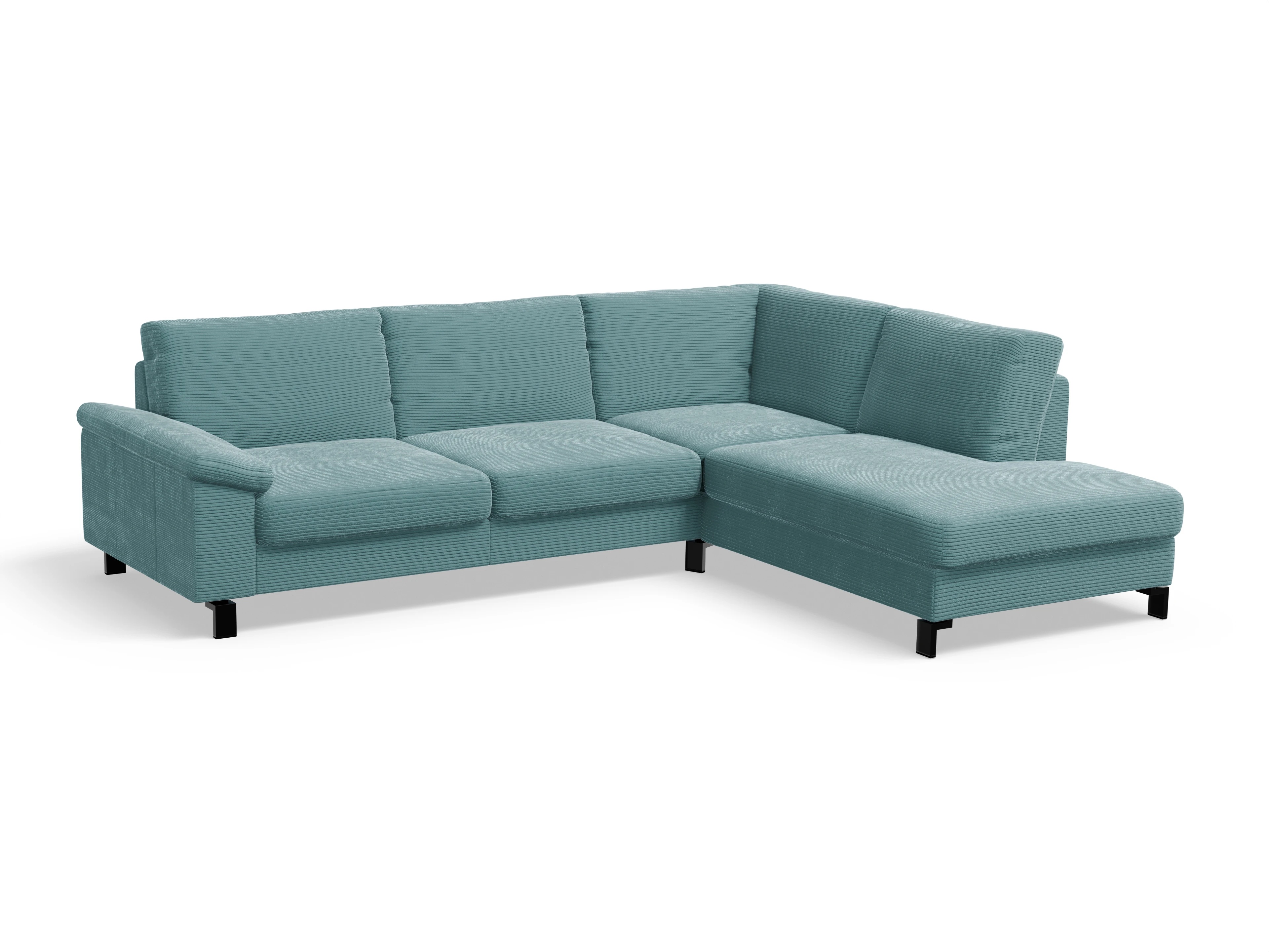 Ansicht des Produktes Casco 2.0 Ecksofa rechts Abschluss offen in Stoff Blau
