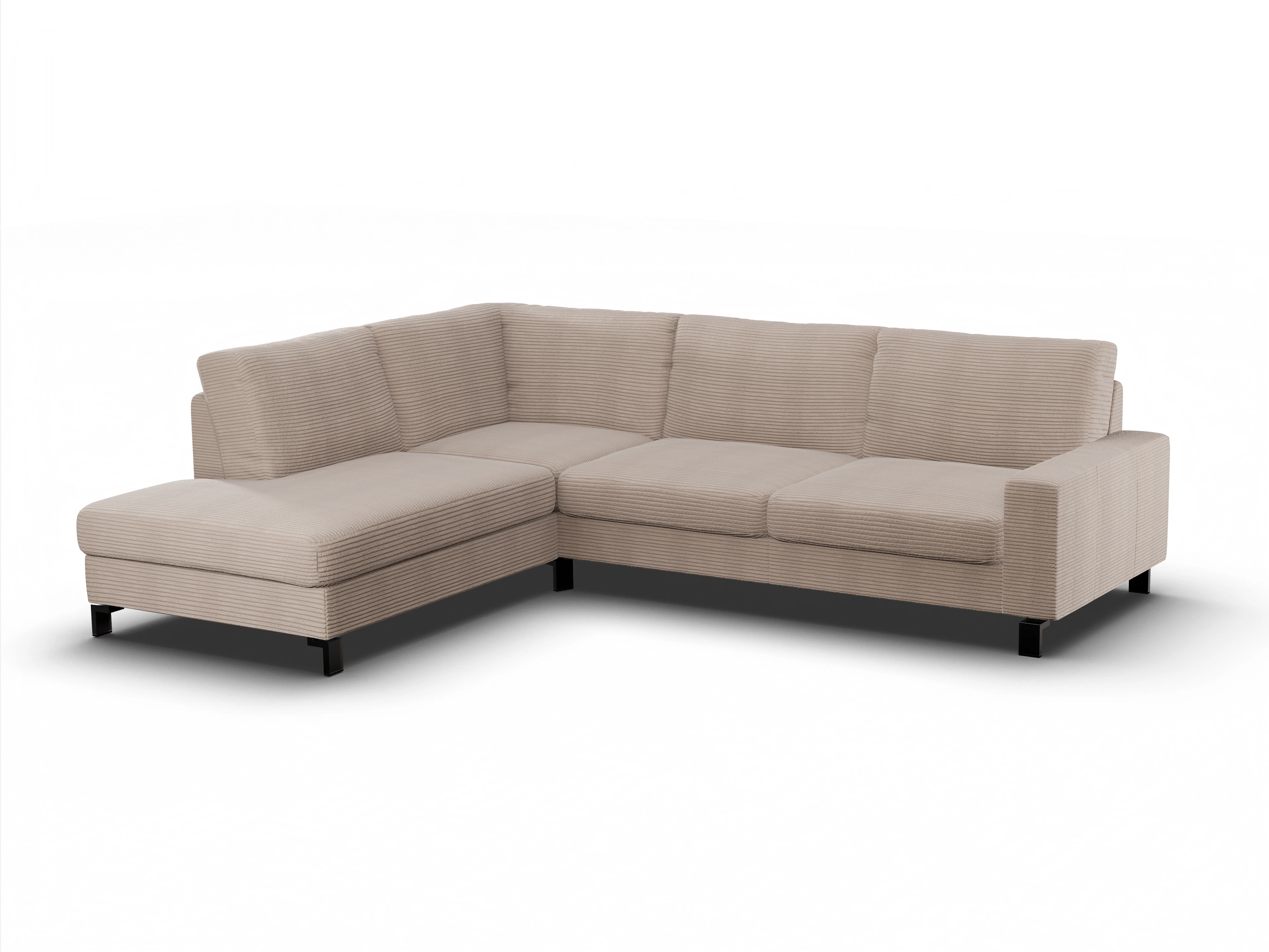 Ansicht des Produktes Casco 2.0 Ecksofa links Abschluss offen in Stoff Braun