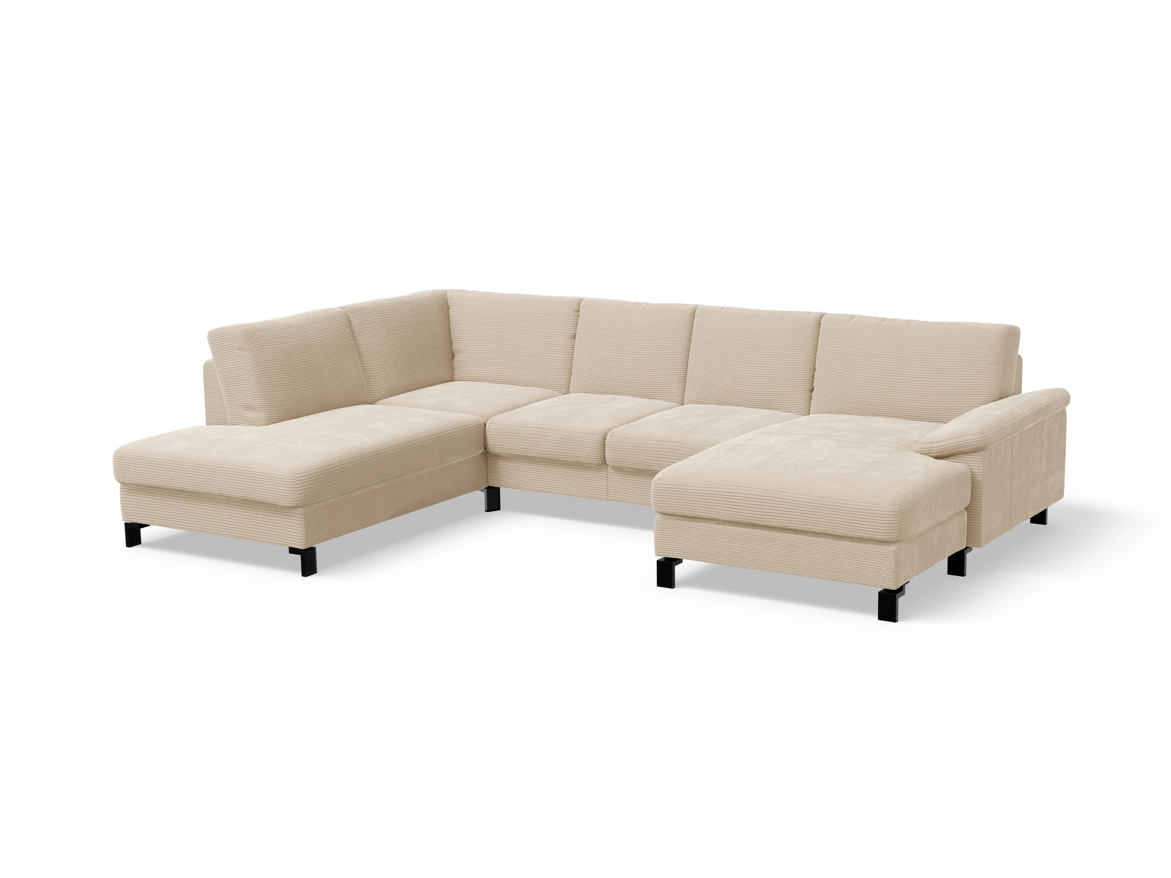 Ansicht des Produktes Casco 2.0 Wohnlandschaft offen beidseitig in Stoff Beige