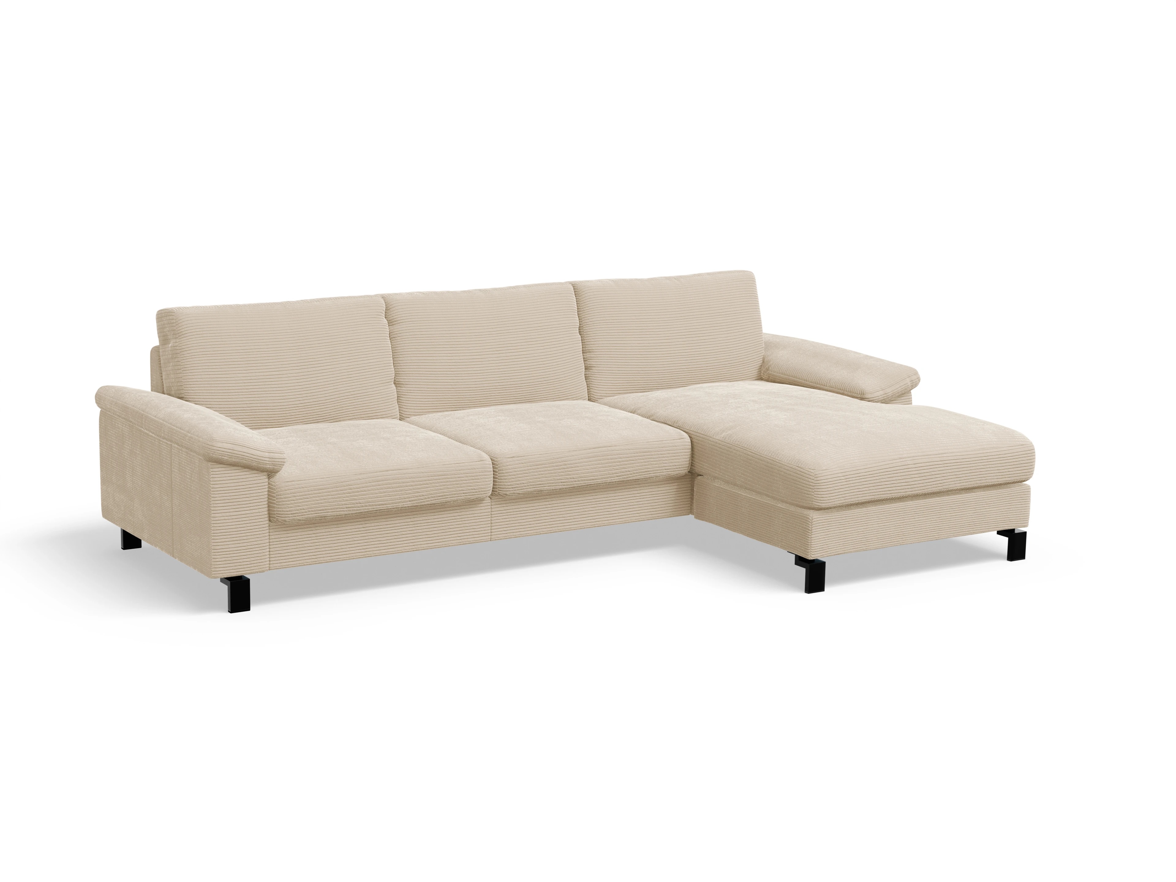 Ansicht des Produktes Casco 2.0 Ecksofa rechts Abschluss offen in Stoff Beige