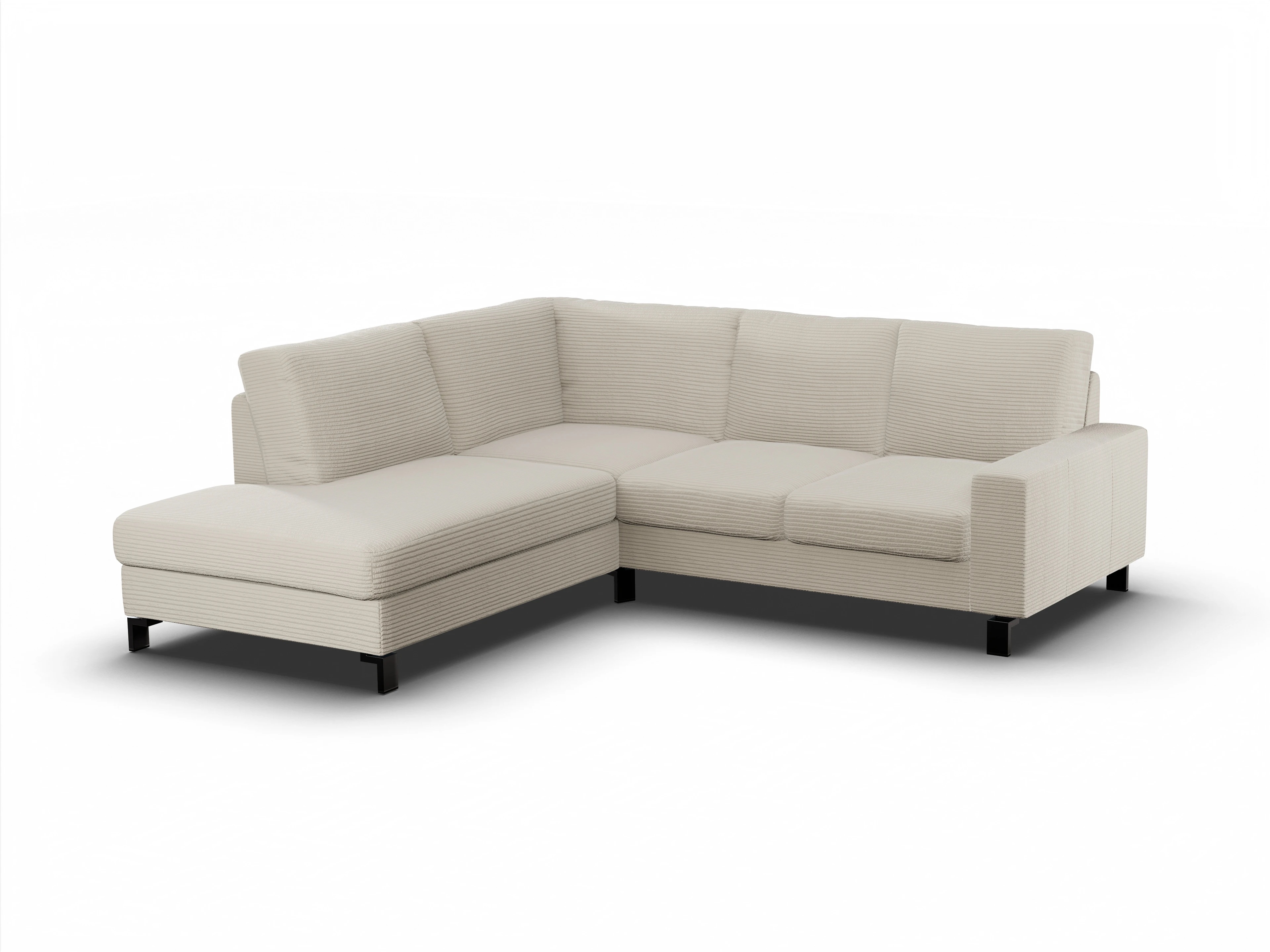 Ansicht des Produktes Casco 2.0 Ecksofa links Abschluss offen in Stoff Beige