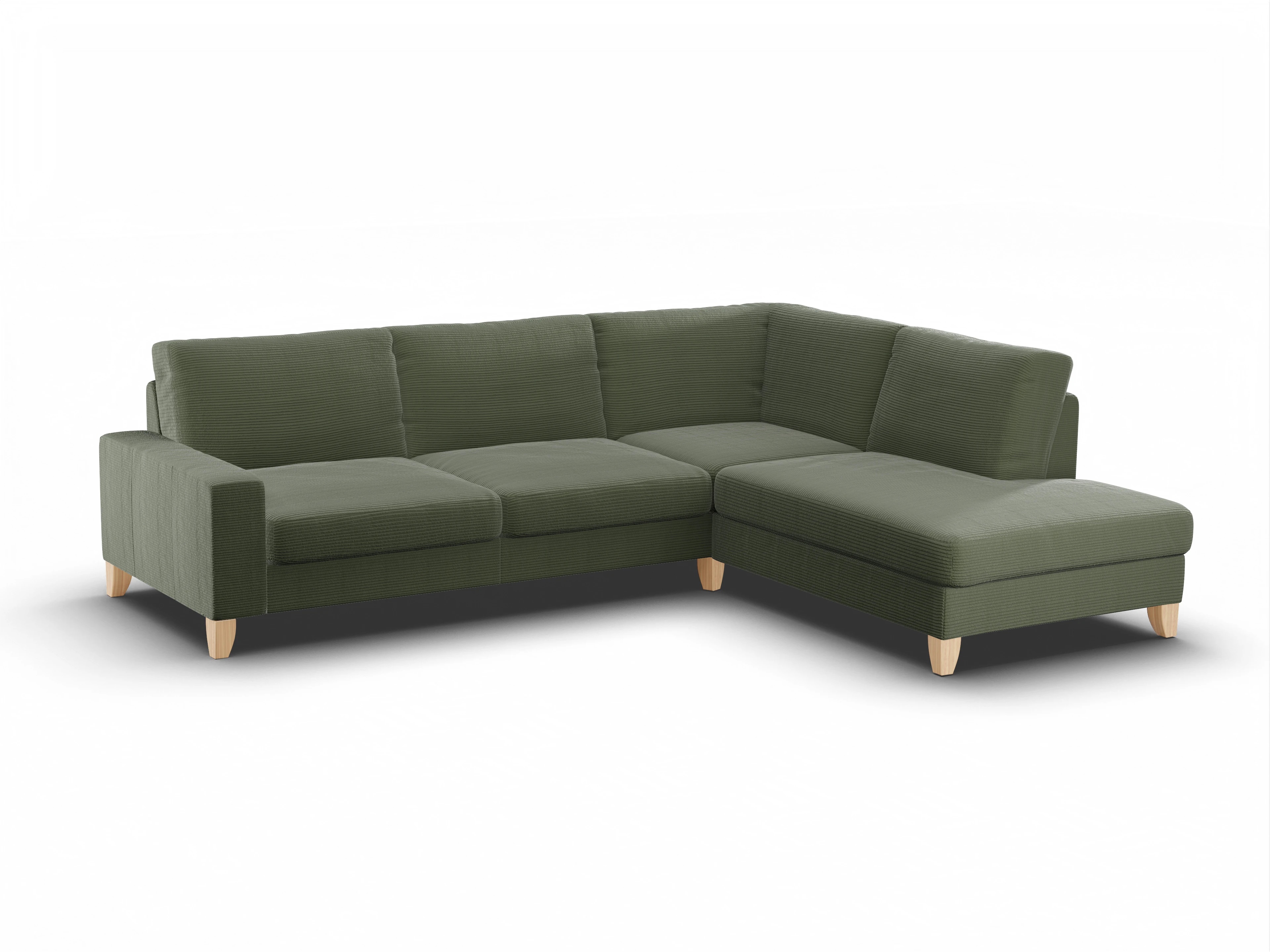 Ansicht des Produktes Casco 2.0 Ecksofa rechts Abschluss offen in Stoff Grün