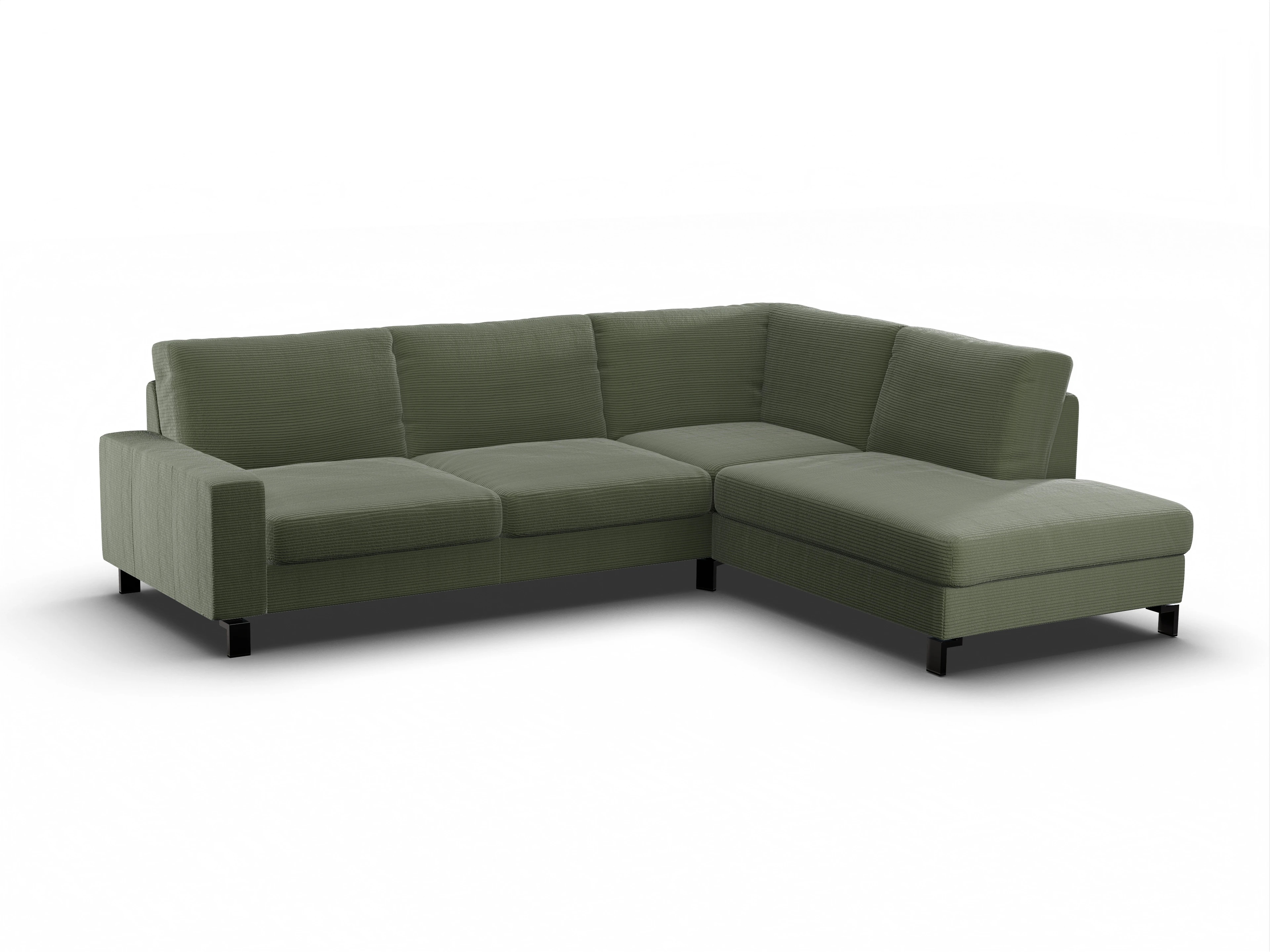 Ansicht des Produktes Casco 2.0 Ecksofa rechts Abschluss offen in Stoff Grün