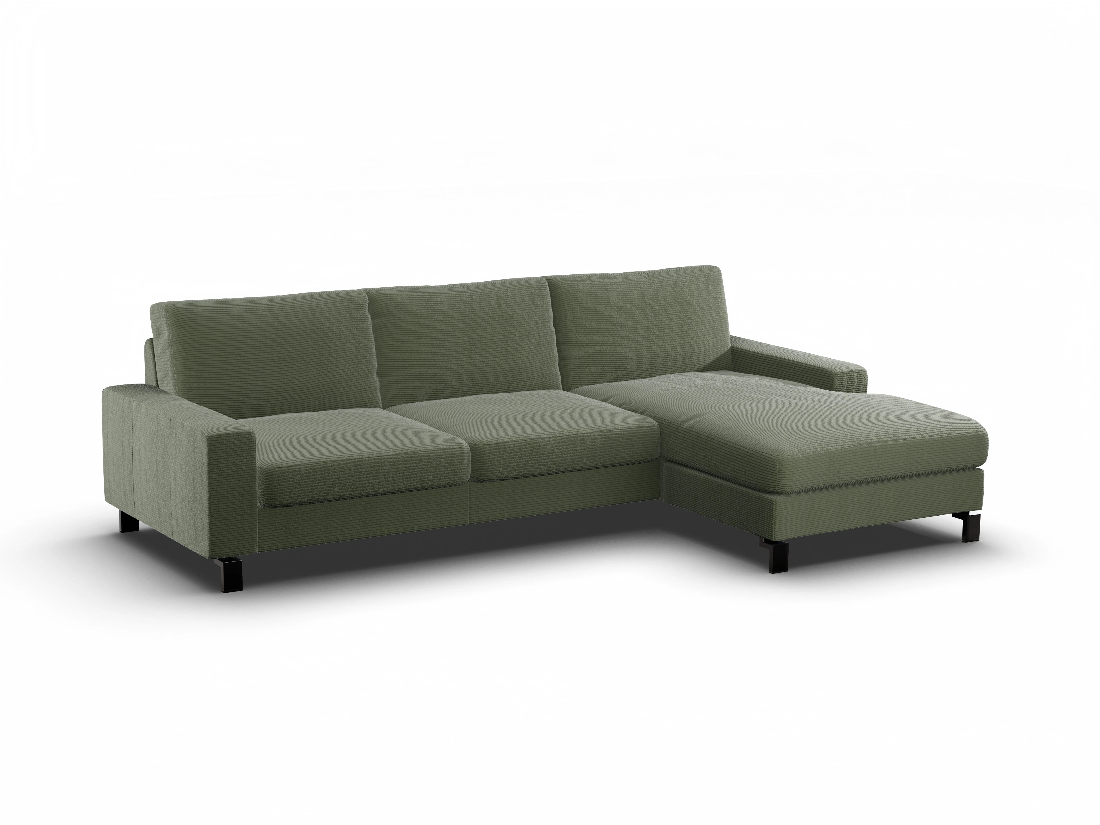 Ansicht des Produktes Casco 2.0 Ecksofa rechts Abschluss offen in Stoff Grün