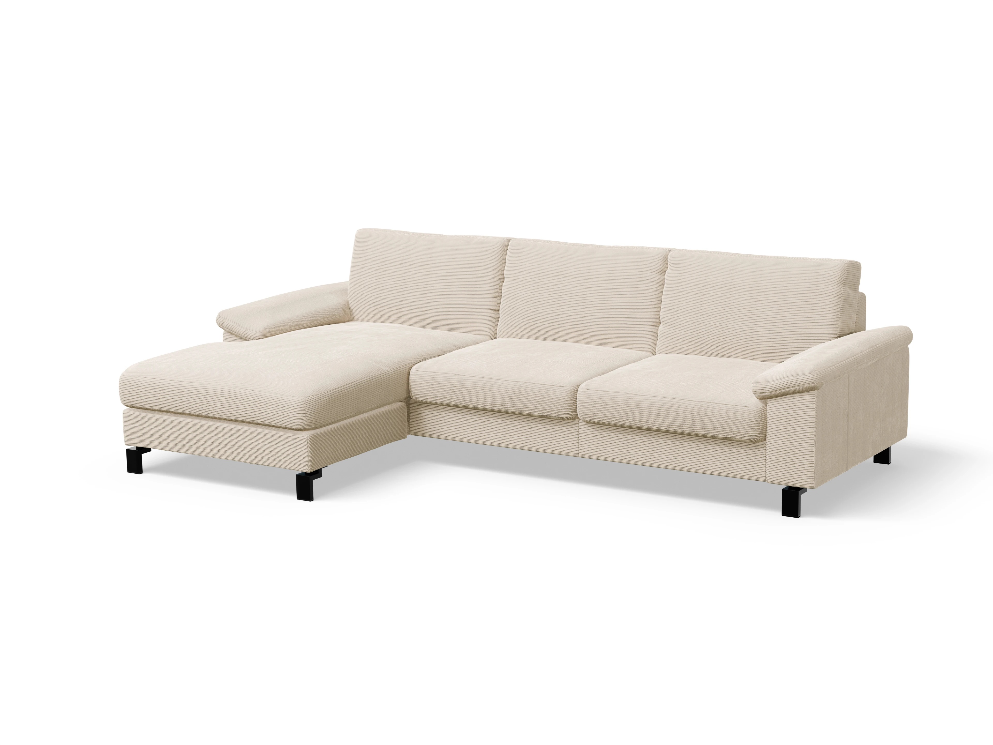 Ansicht des Produktes Casco 2.0 Ecksofa links Abschluss offen in Stoff Weiss