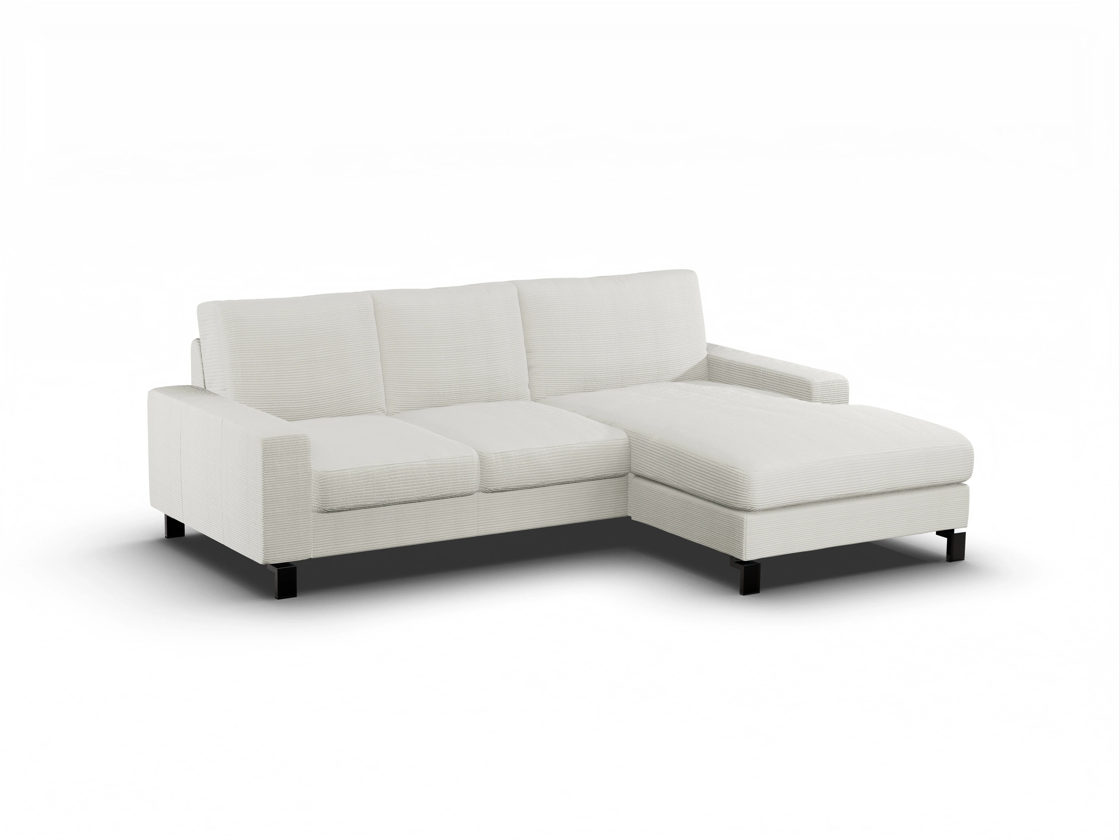 Ansicht des Produktes Casco 2.0 Ecksofa rechts Abschluss offen in Stoff Weiss