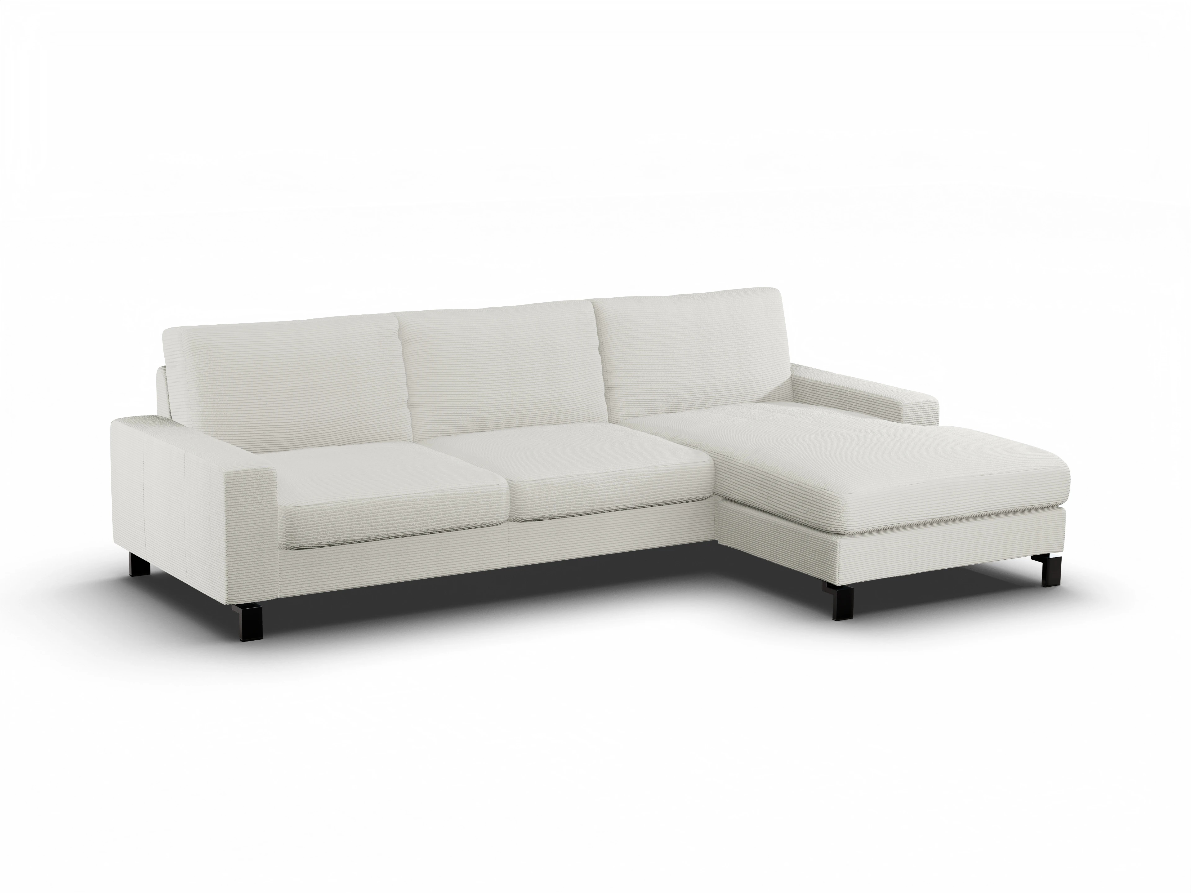 Ansicht des Produktes Casco 2.0 Ecksofa rechts Abschluss offen in Stoff Weiss