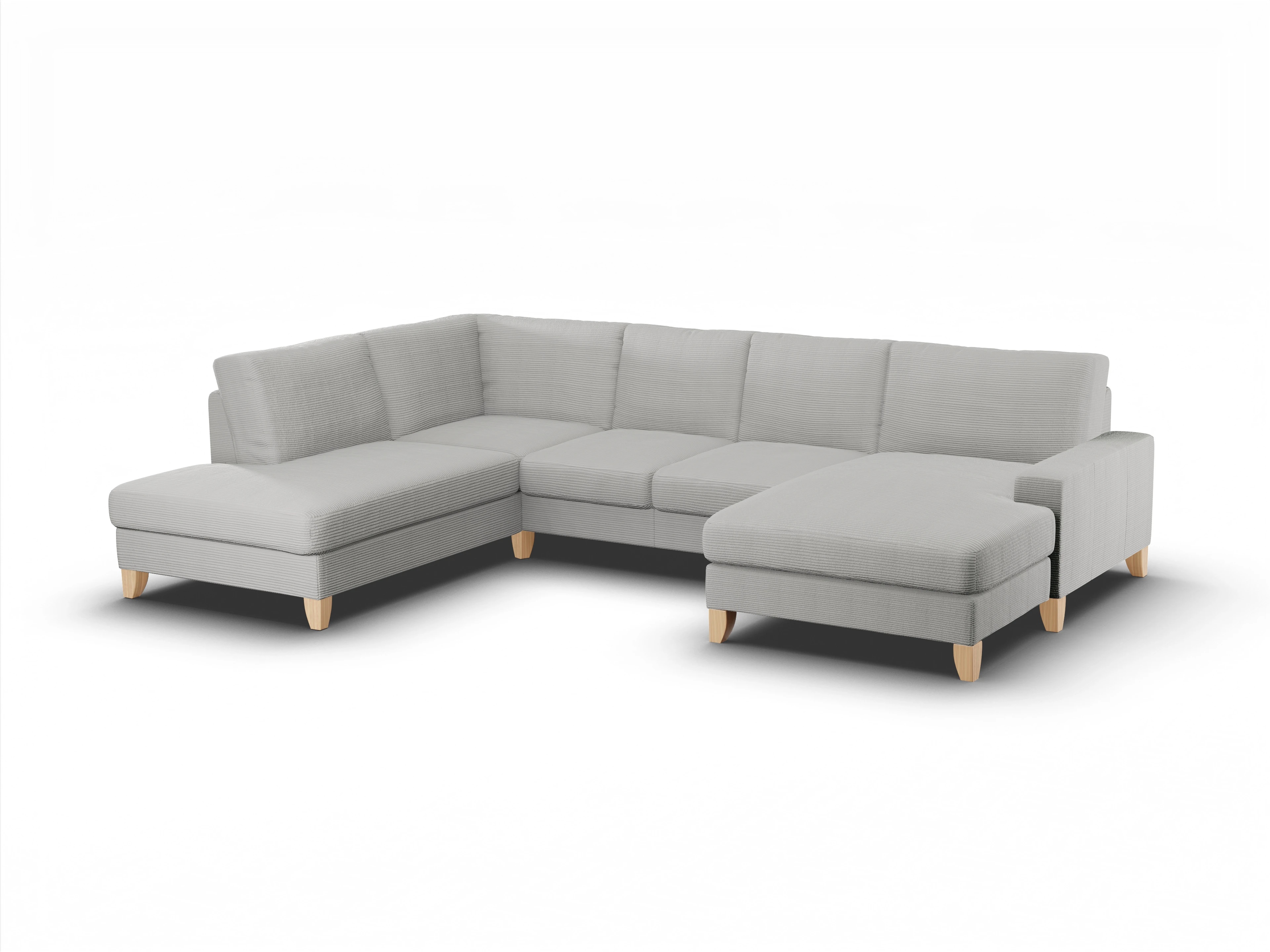 Ansicht des Produktes Casco 2.0 Wohnlandschaft offen beidseitig in Stoff Grau