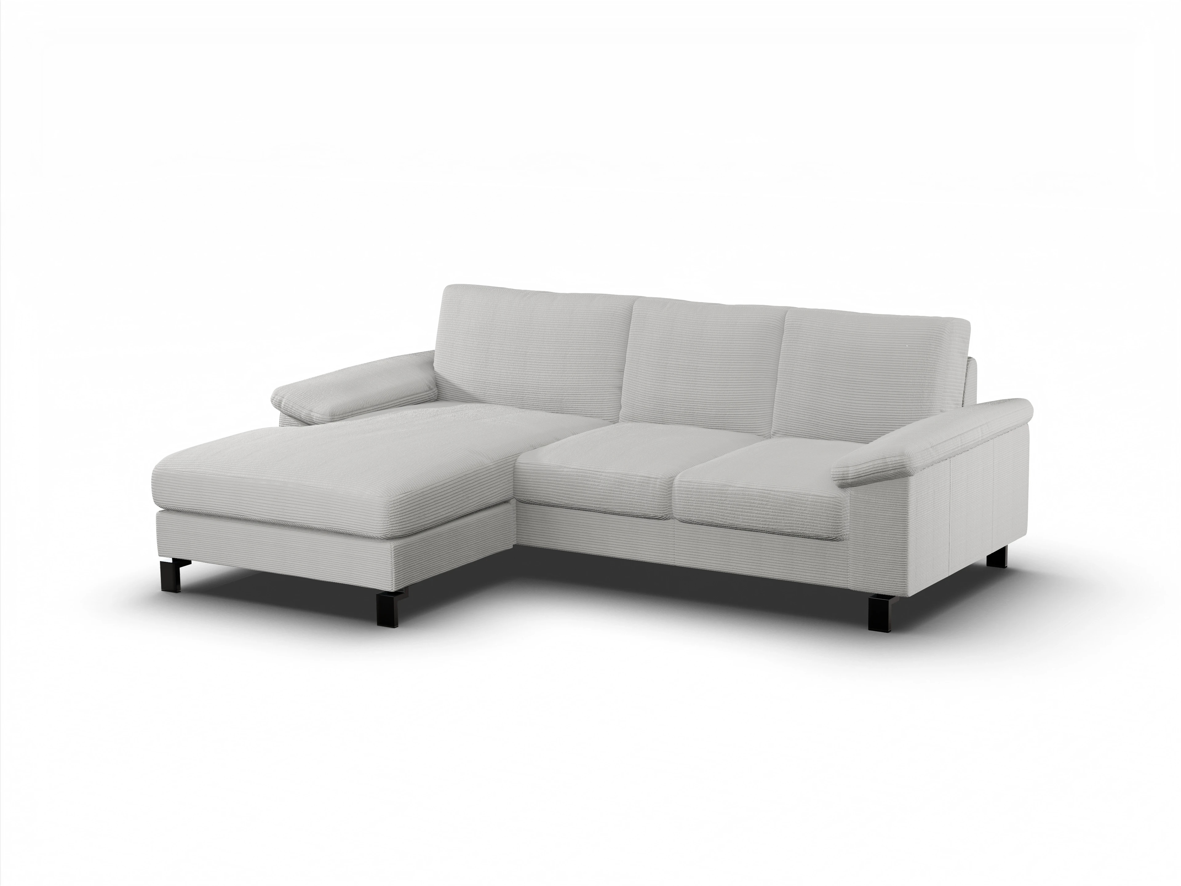 Ansicht des Produktes Casco 2.0 Ecksofa links Abschluss offen in Stoff Grau