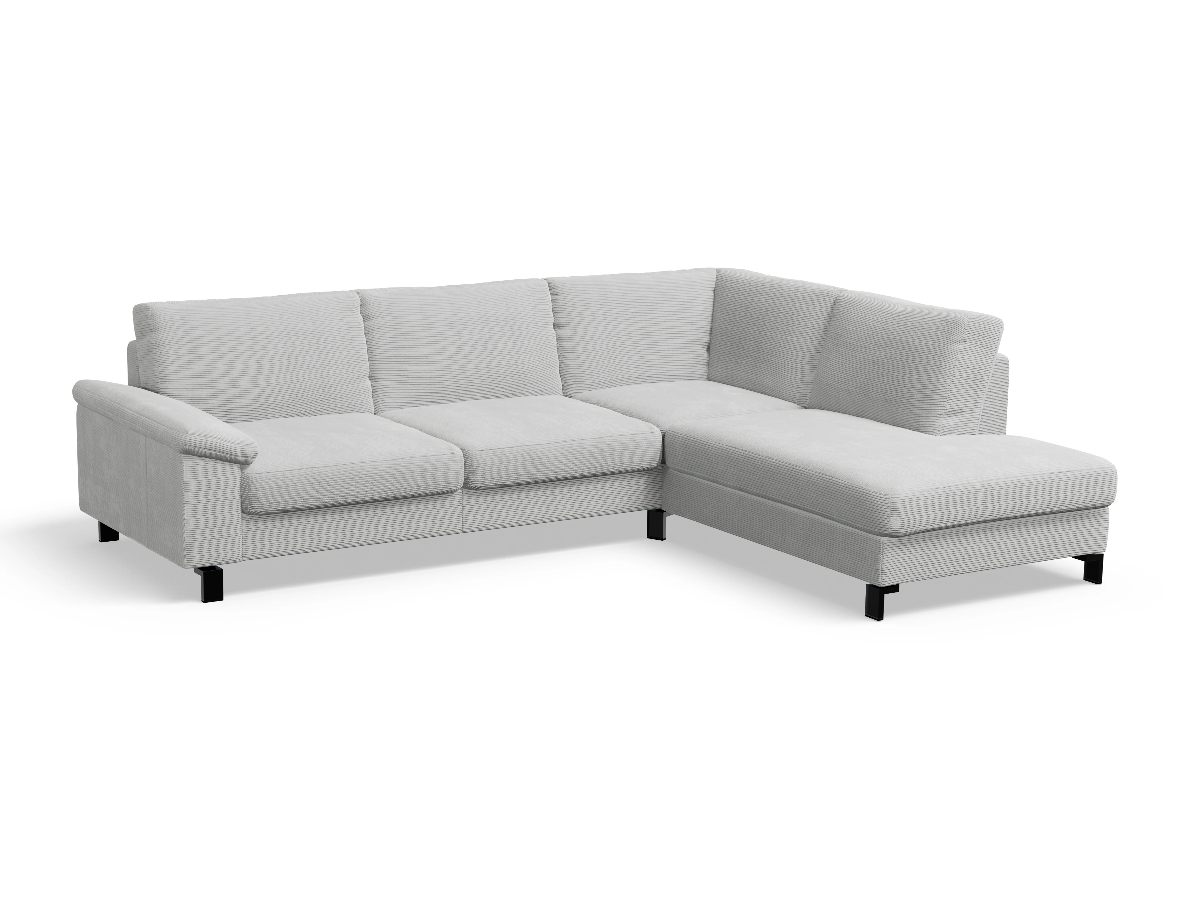 Ansicht des Produktes Casco 2.0 Ecksofa rechts Abschluss offen in Stoff Grau